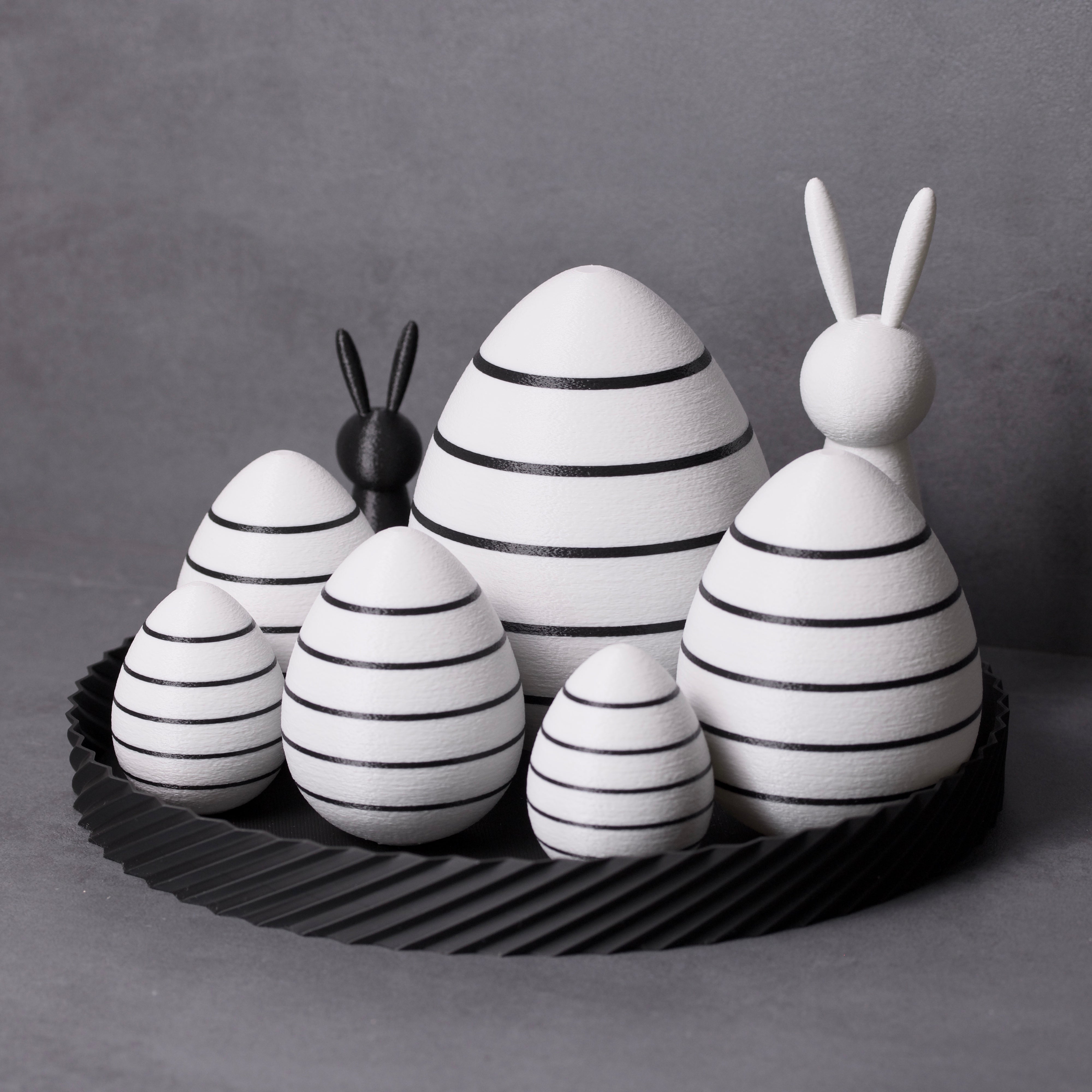 Ostereier mit Streifen - Moderne Osterdeko für dein Zuhause - Umweltfreundliche Deko