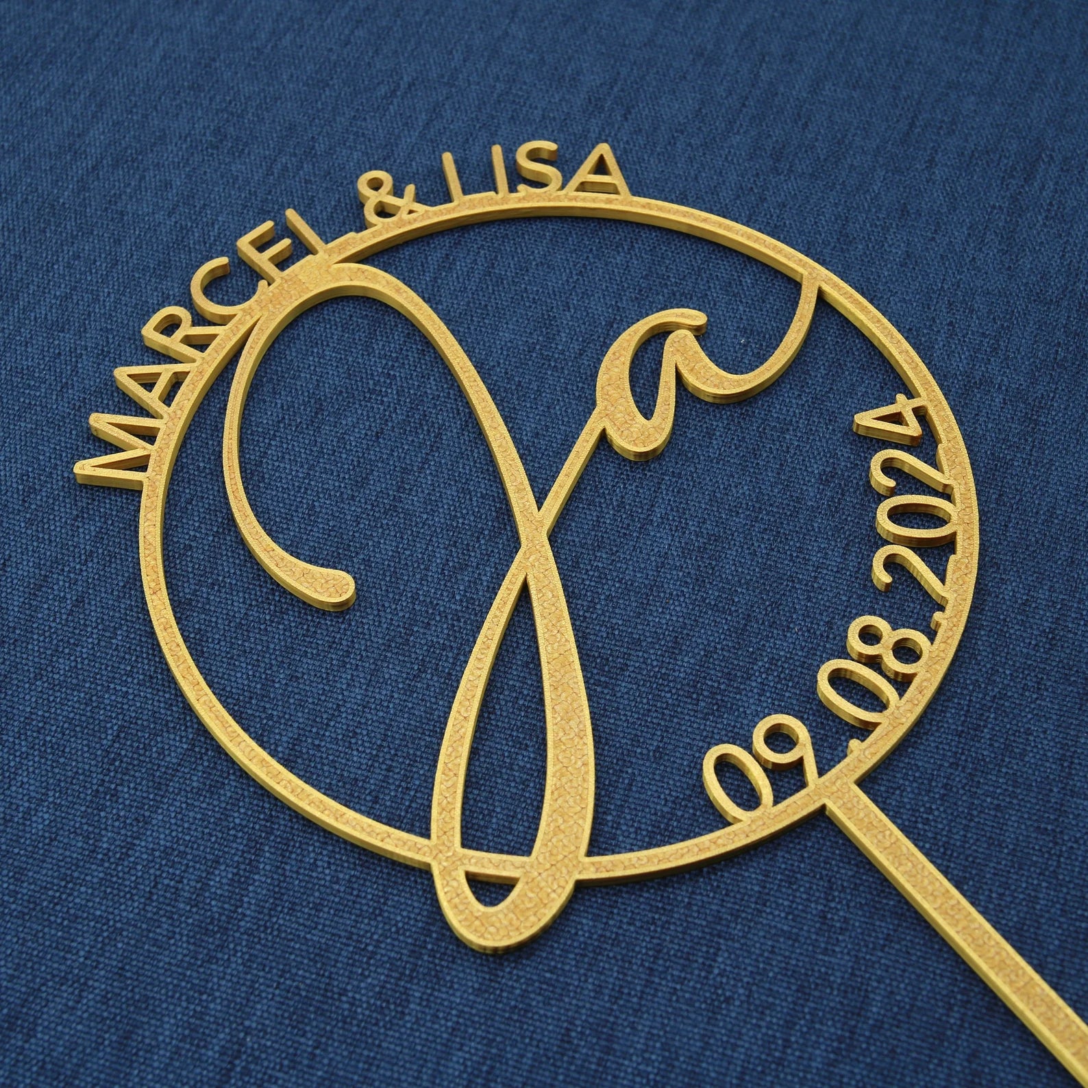 Caketopper Ja - personalisiert mit Namen und Datum