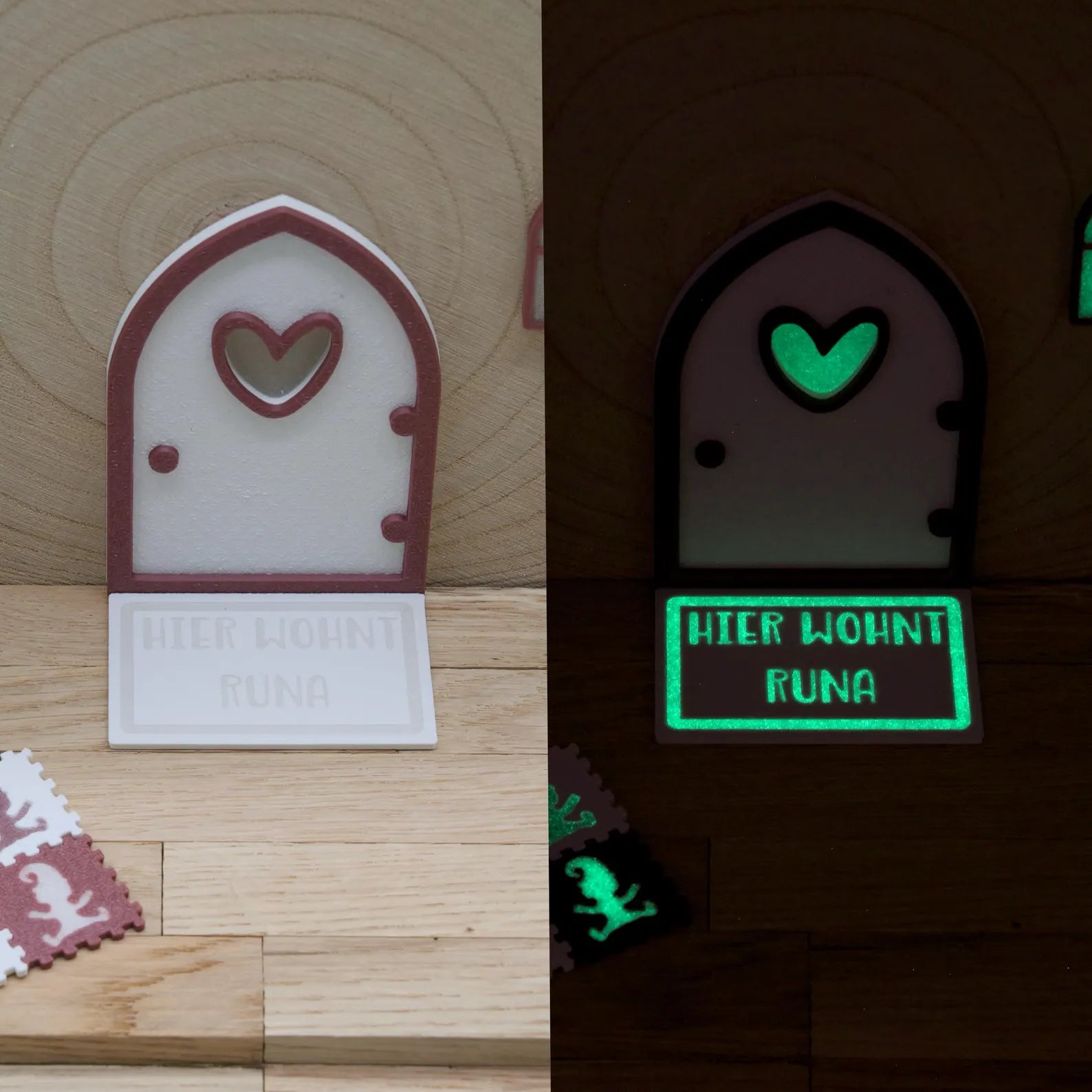 Leuchtende Fußmatte für Wichteltür