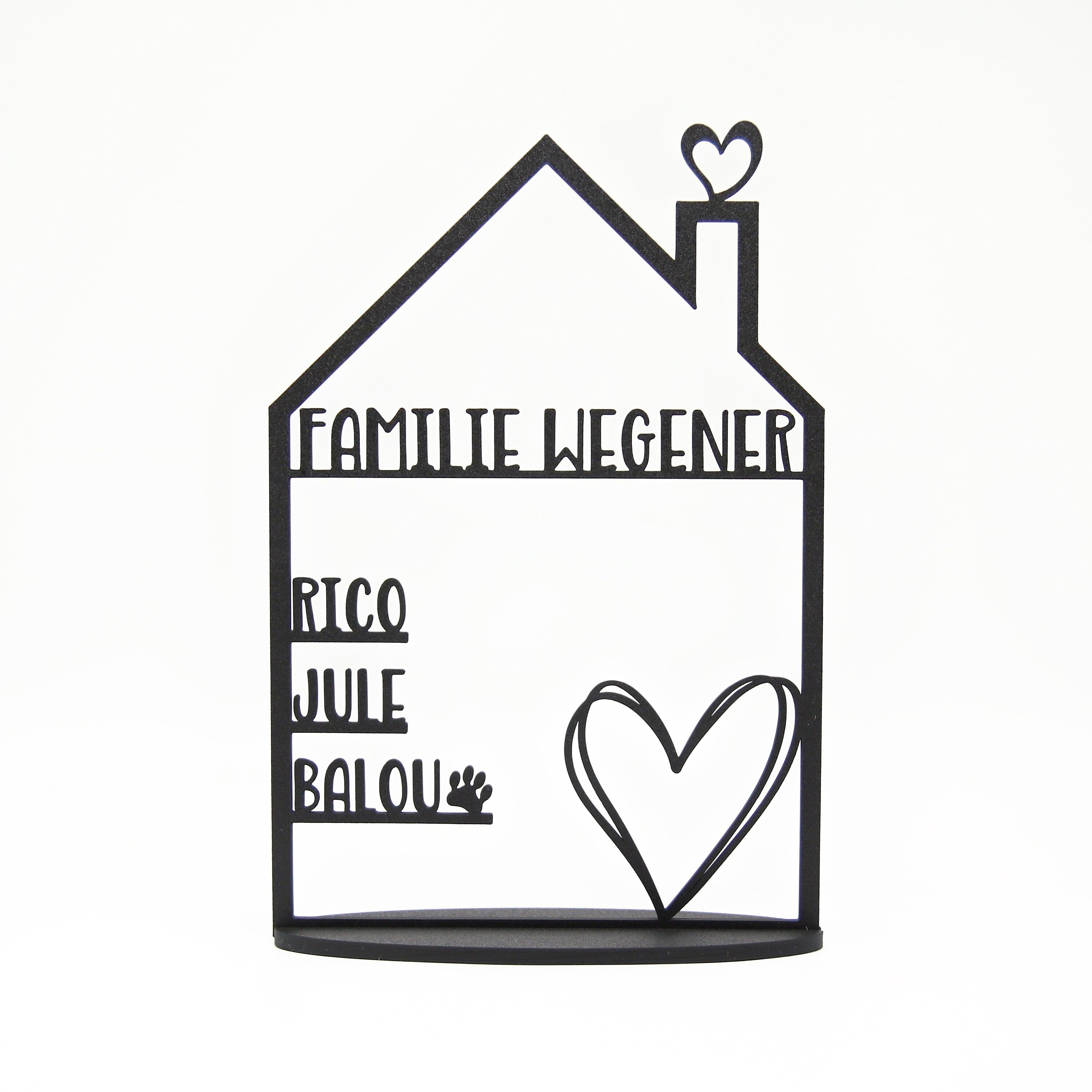 Personalisiertes Deko-Haus mit Vornamen und Nachname