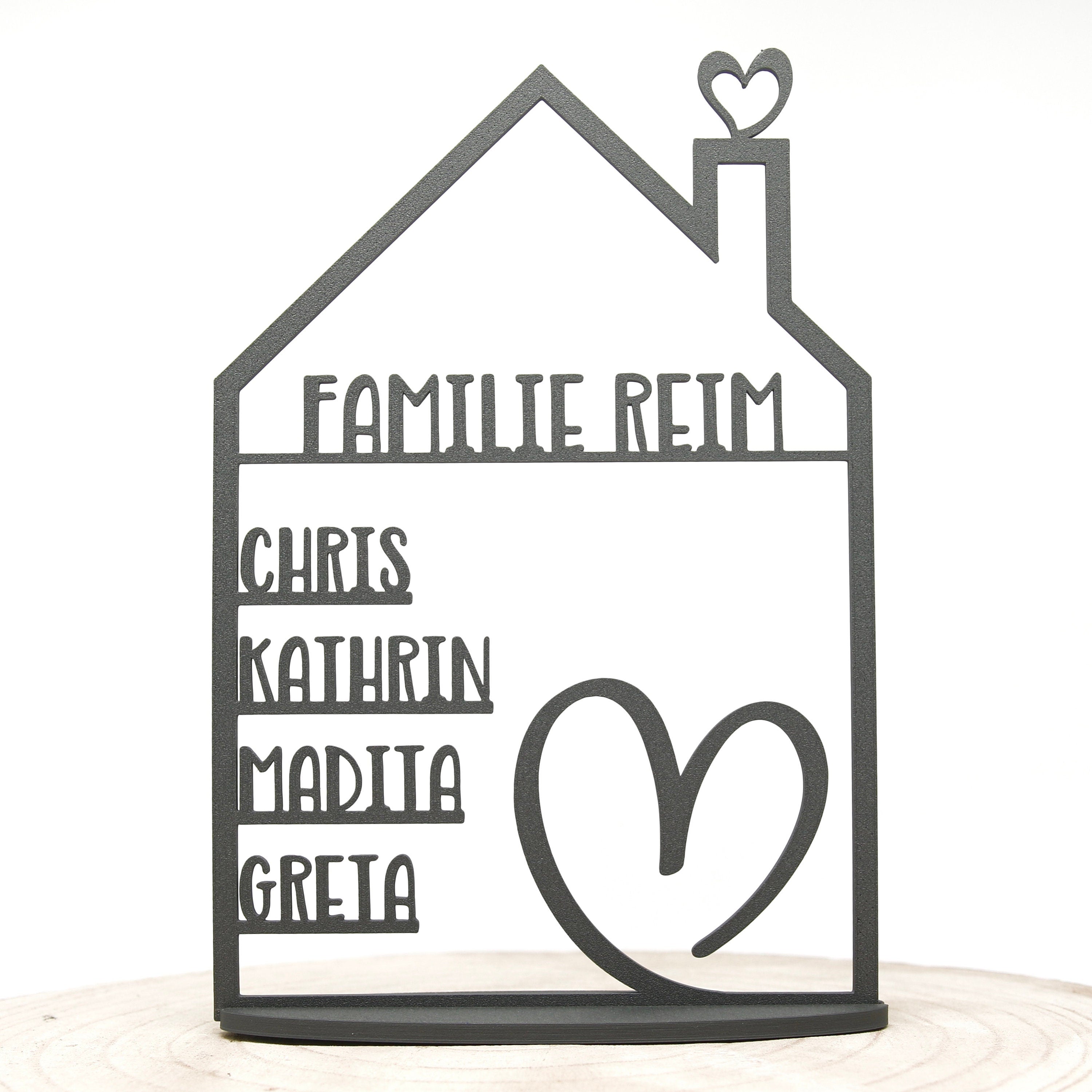 Personalisiertes Deko-Haus mit Vornamen und Nachname