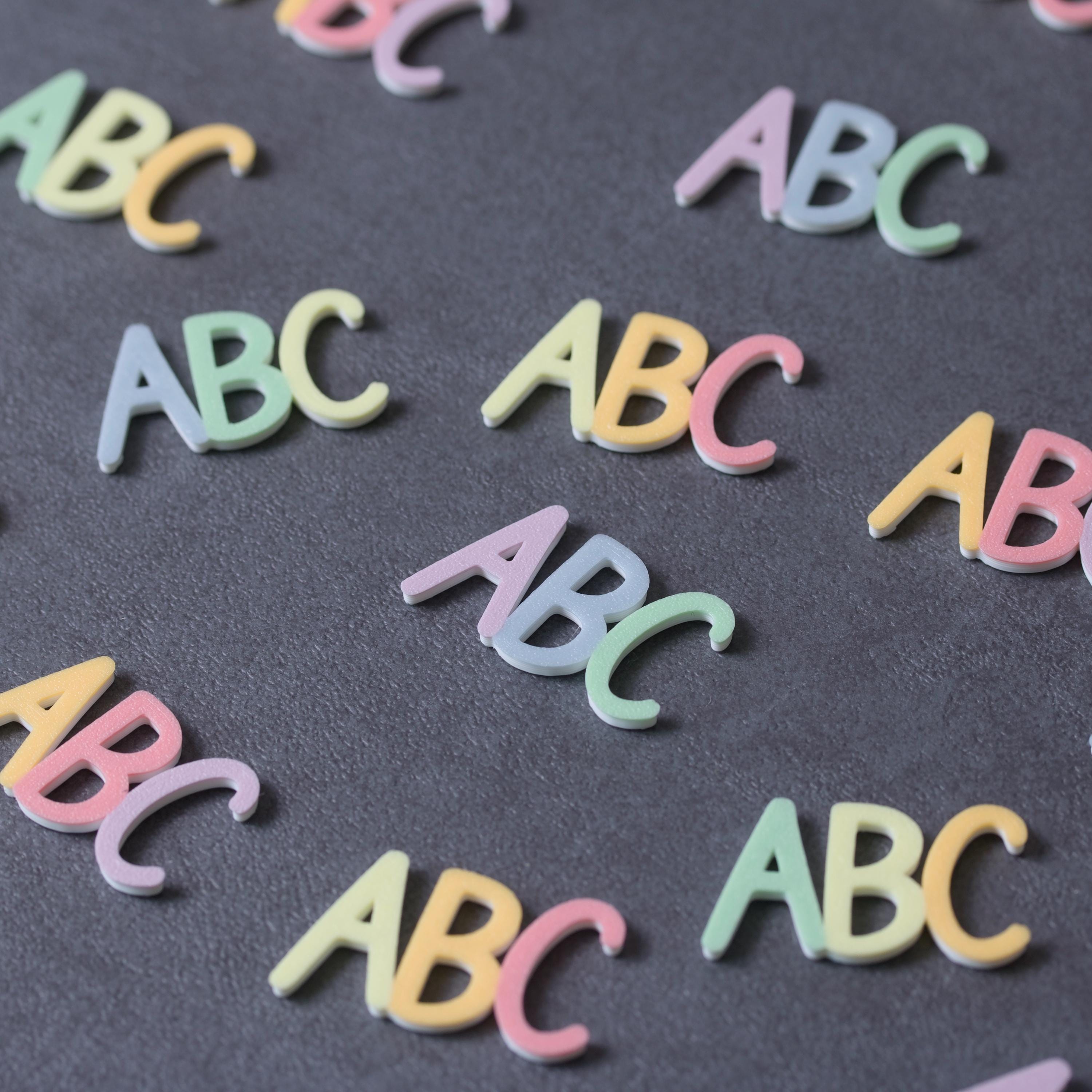 ABC-Streudeko und 123-Streudeko für den Schulanfang in Regenbogen-Farben - Buchstaben Streudeko ABC und 123