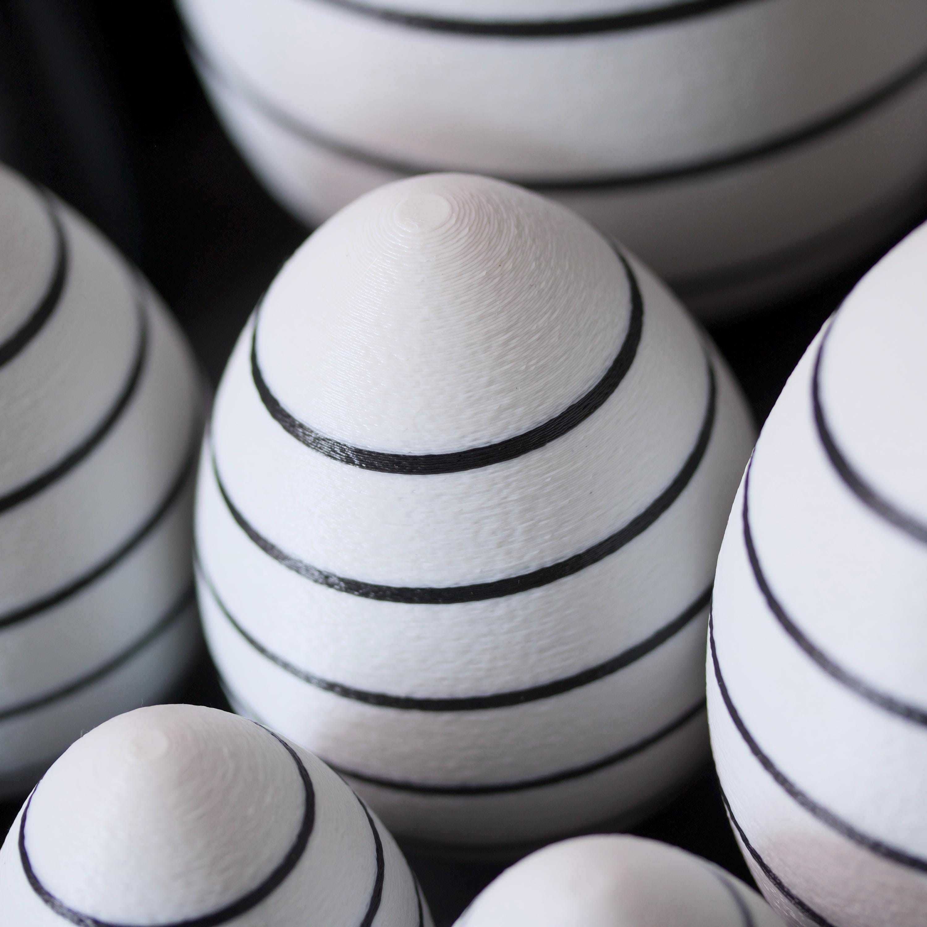 Ostereier mit Streifen - Moderne Osterdeko für dein Zuhause - Umweltfreundliche Deko