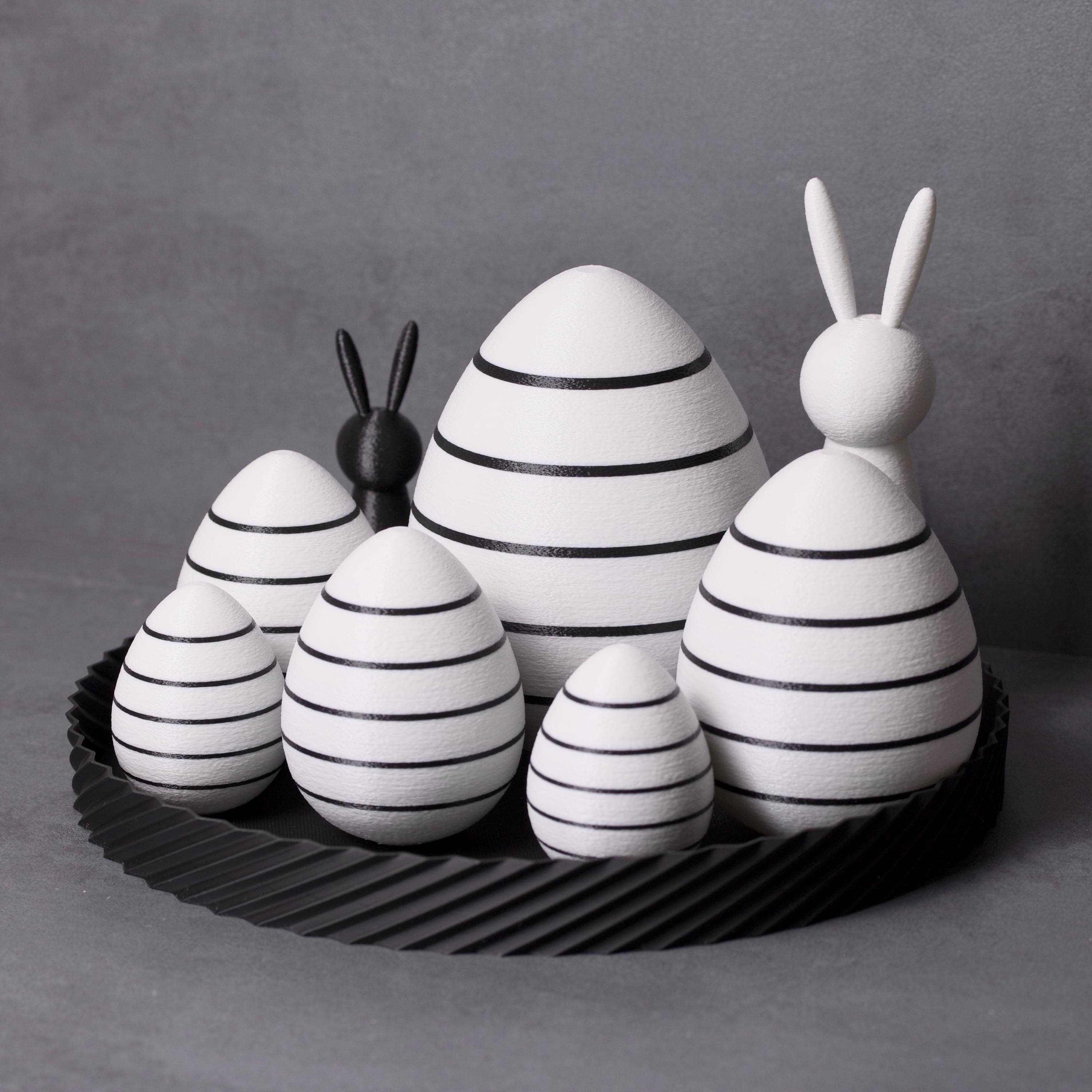 Ostereier mit Streifen - Moderne Osterdeko für dein Zuhause - Umweltfreundliche Deko