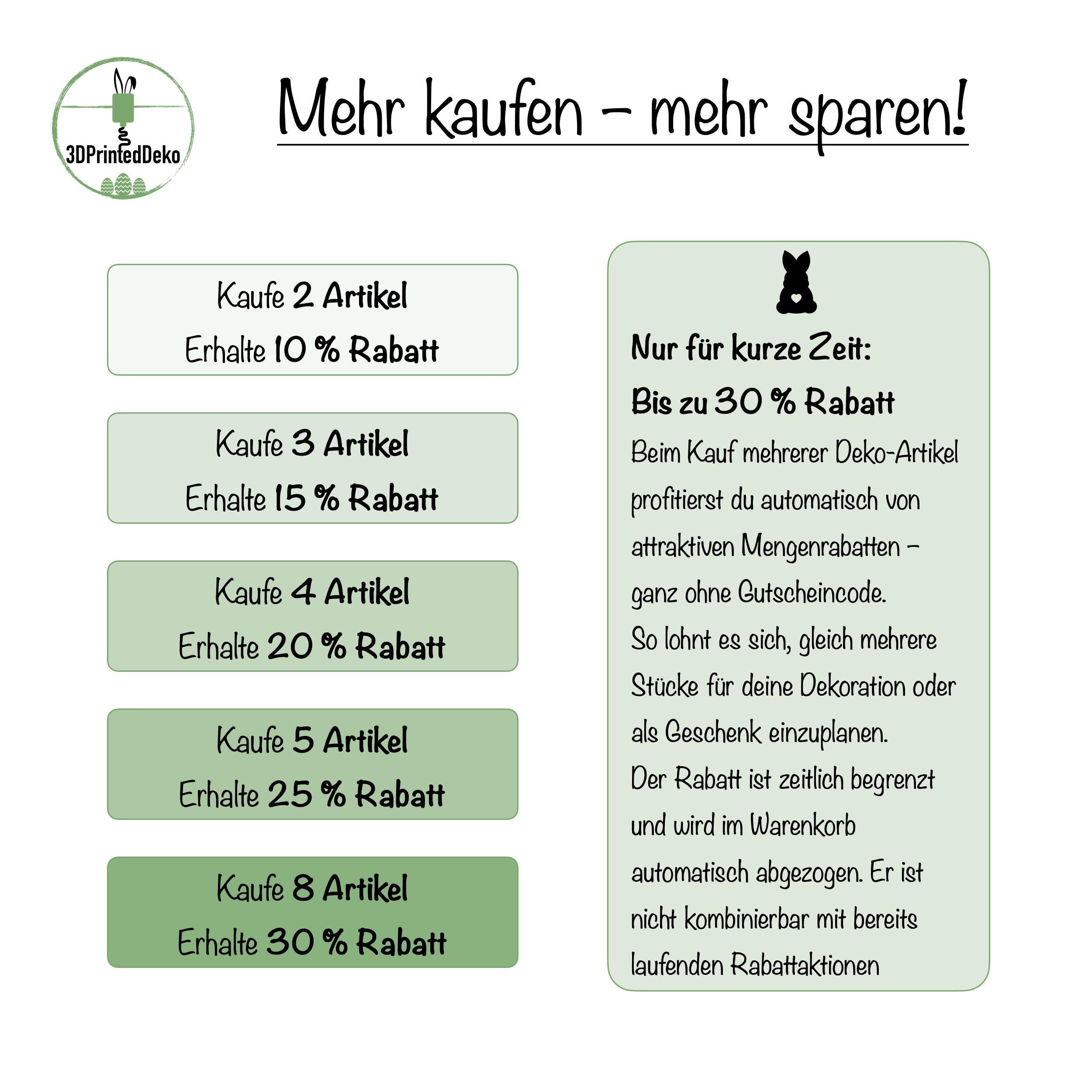 Moderne Osterdeko Hasen mit abgerundeten Ohren aus PLA | Nachhaltige Osterhasen | 3D Druck Osterdekoration | Frühling Deko Ostern