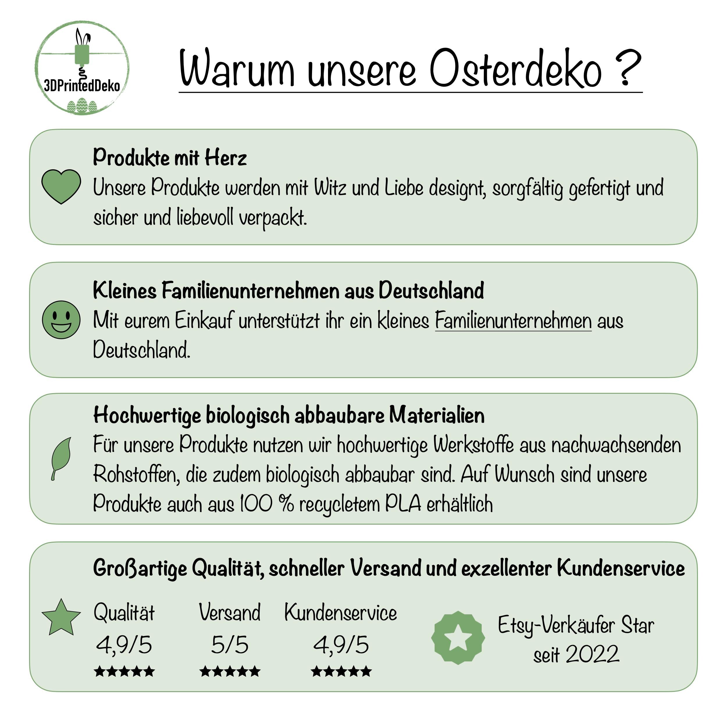 Geriffelte Häschen-Deko aus recycletem PLA - Moderne Osterdeko für dein Zuhause - Umweltfreundliche Osterhasen-Deko