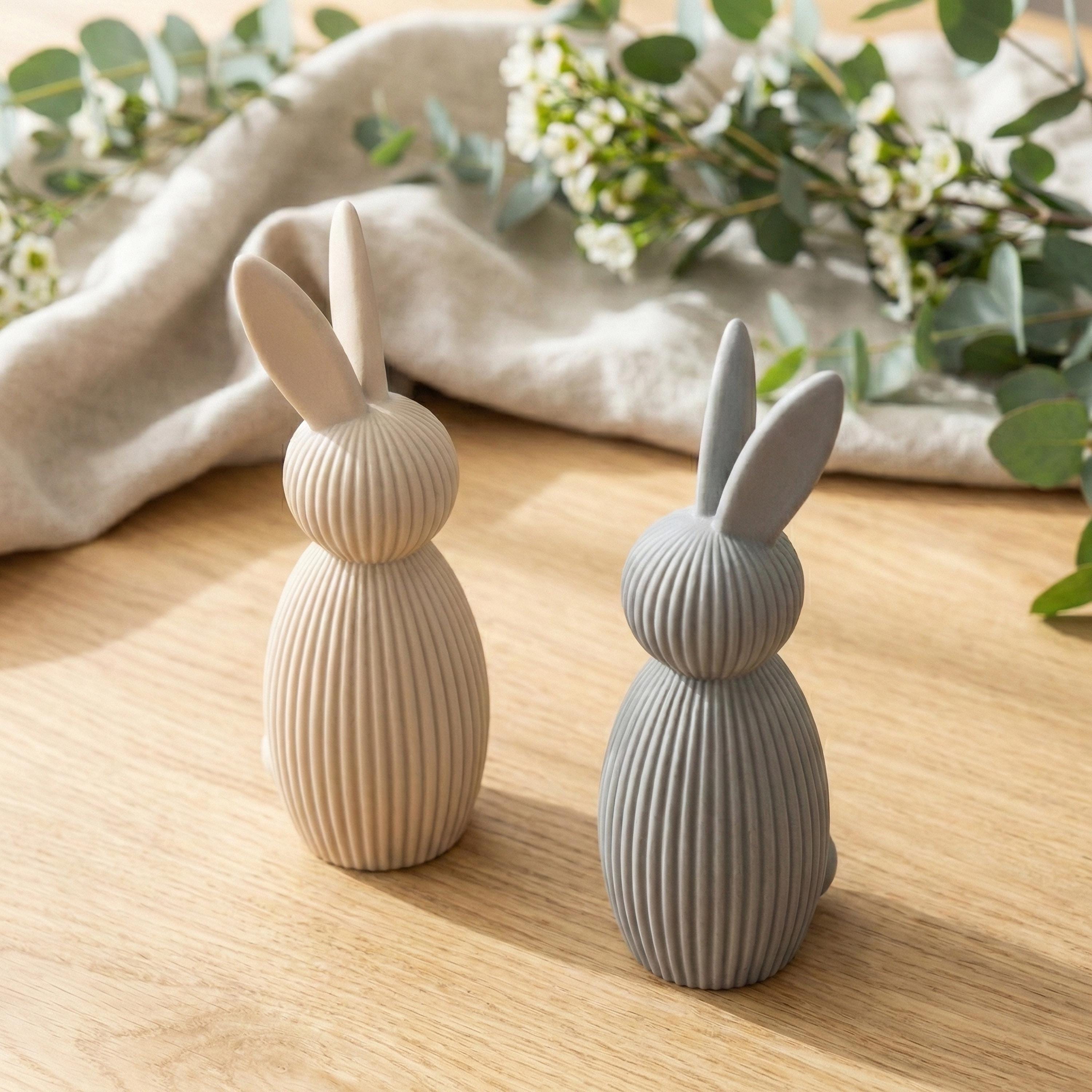 Moderne Osterdeko Hasen mit abgerundeten Ohren aus PLA | Nachhaltige Osterhasen | 3D Druck Osterdekoration | Frühling Deko Ostern