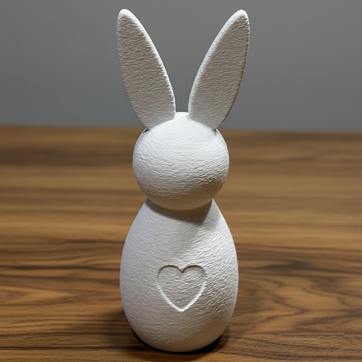 Kleiner Osterhase mit Herz – Moderne Hasenfigur mit Struktur - Ostern Mitbringsel – 3D Druck aus recycletem PLA – 12 Farben