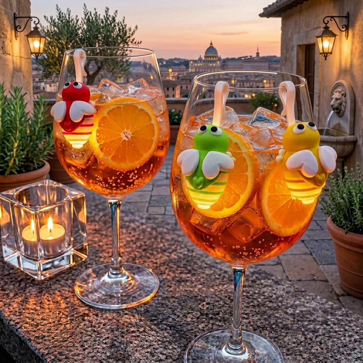Glasmarkierer Glühwürmchen Irmchen personalisiert mit LED Licht | Platzkarte Hochzeit | Gastgeschenk Geburtstag | Namensschild Glas Spritz