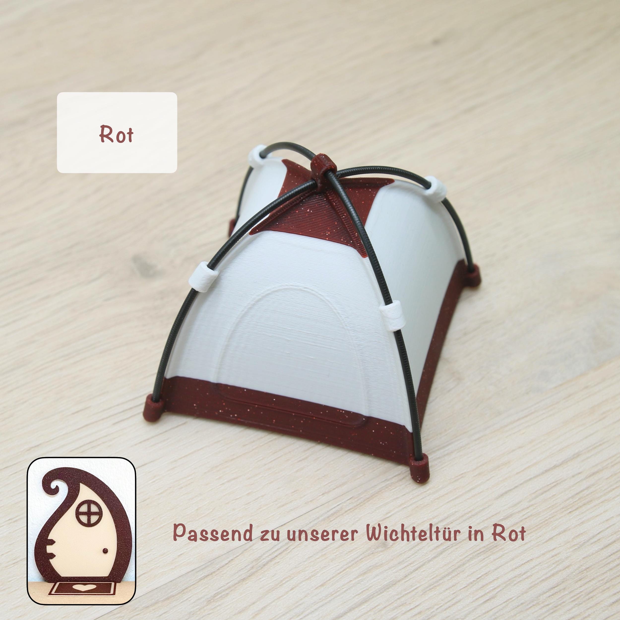 Wichtel Camping Set mit leuchtendem Zelt | Wichtelzubehör mit Lagerfeuer, Kompass & Taschenlampe | Mini Camping Wichtel