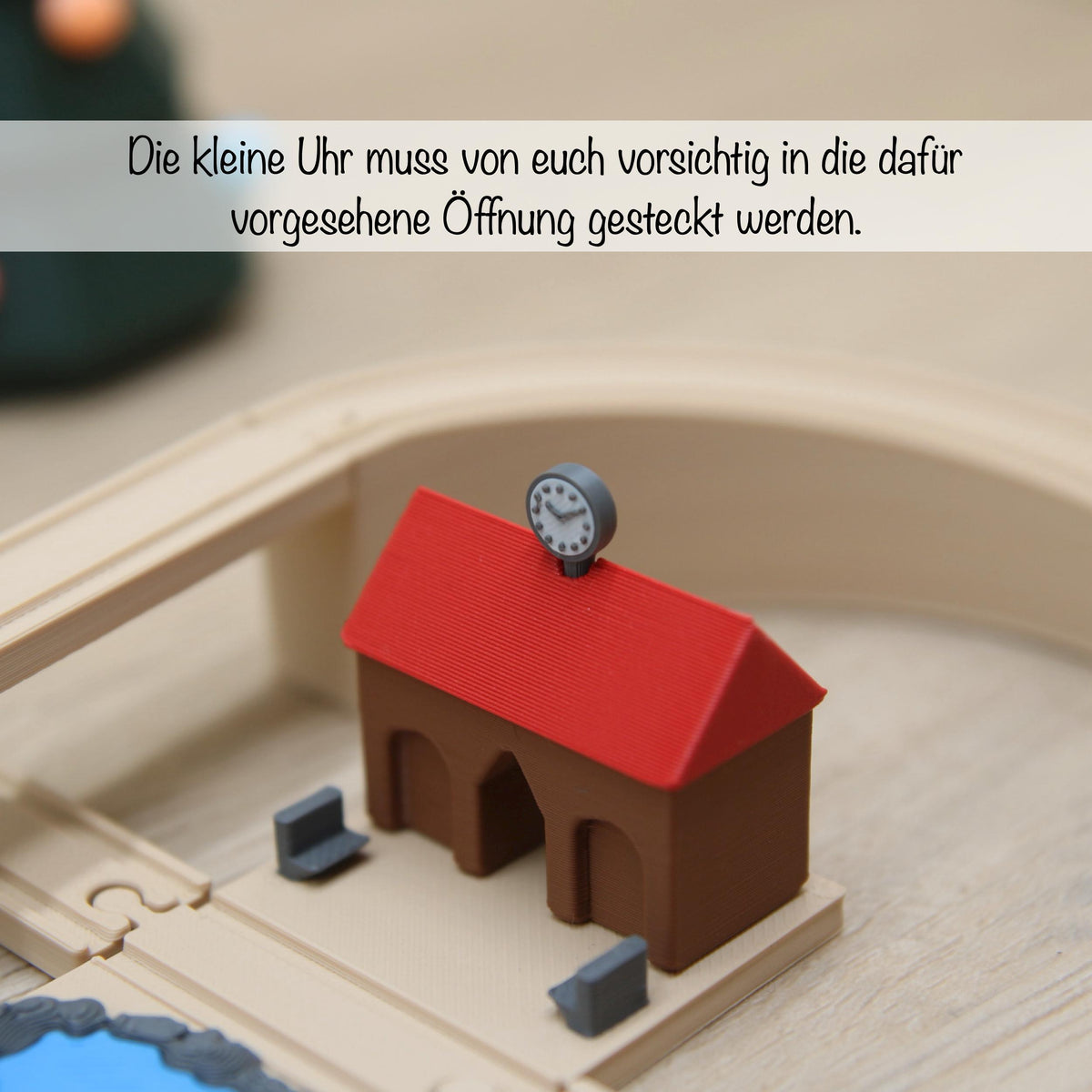 Wichtel Eisenbahn Set Acht mit Brücke & Bahnhof | Große Wichtelbahn | Wichtel Zubehör Weihnachten | Mini Eisenbahn Wichteltür