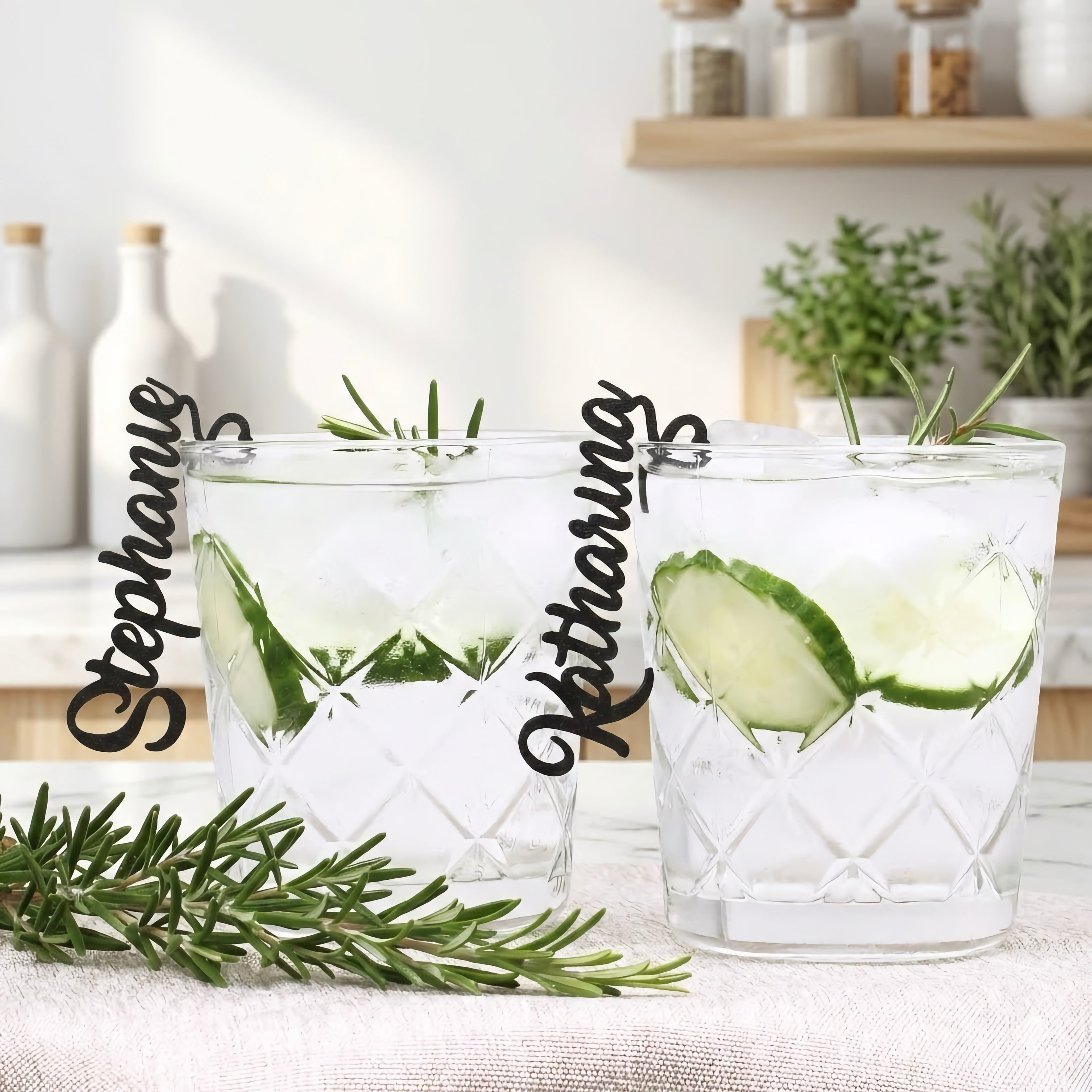 Namensschilder zum Einhängen ins Glas - Kleine Amarille