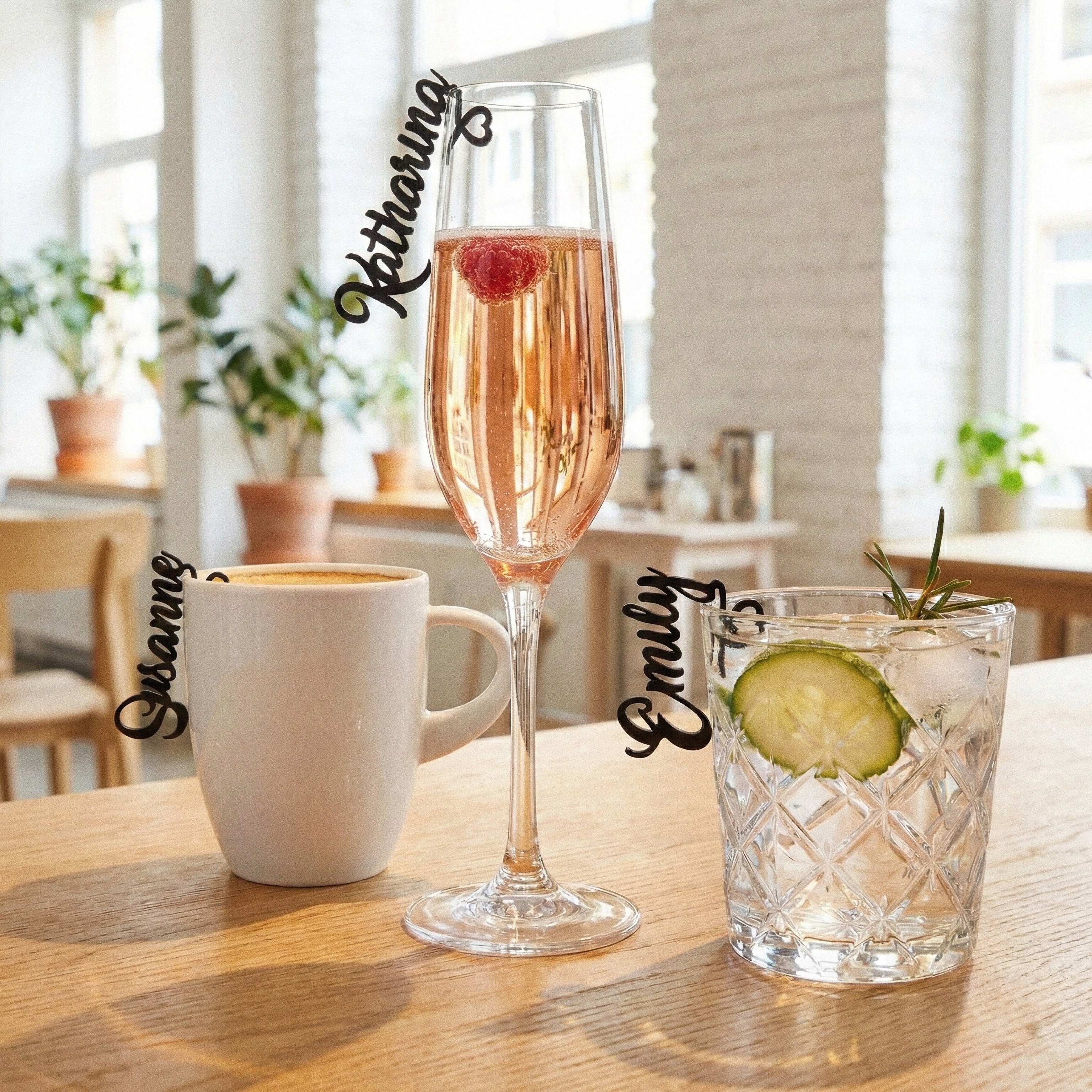 Namensschilder zum Einhängen ins Glas - Kleine Amarille
