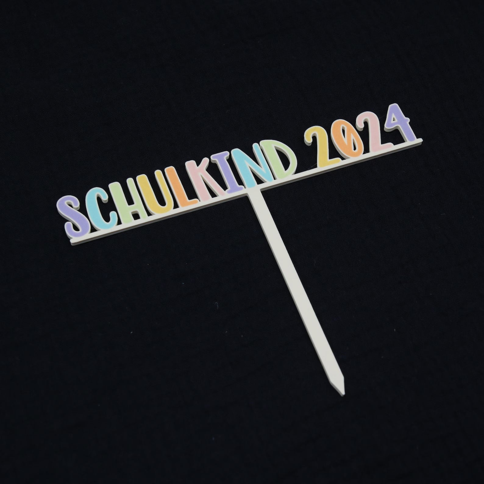 Caketopper - Schulkind 2025 in  Pastell-Regenbogenfarben