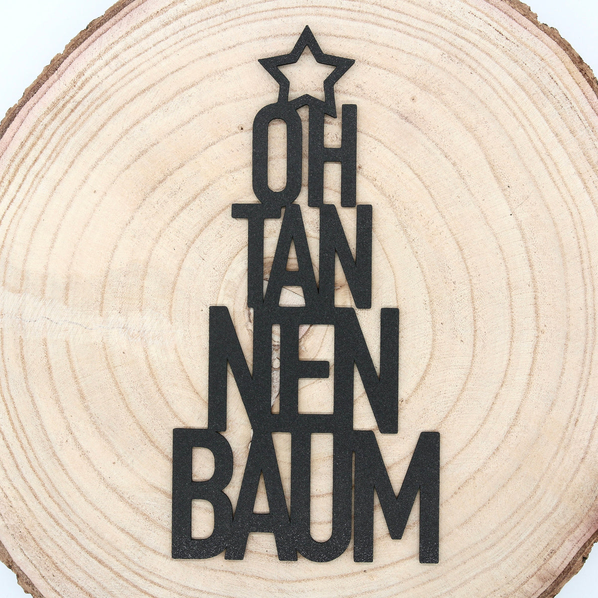 Oh Tannenbaum Schriftzug mit Stern - Weihnachtsdeko für die besinnliche Weihnachtszeit - mit Aufsteller