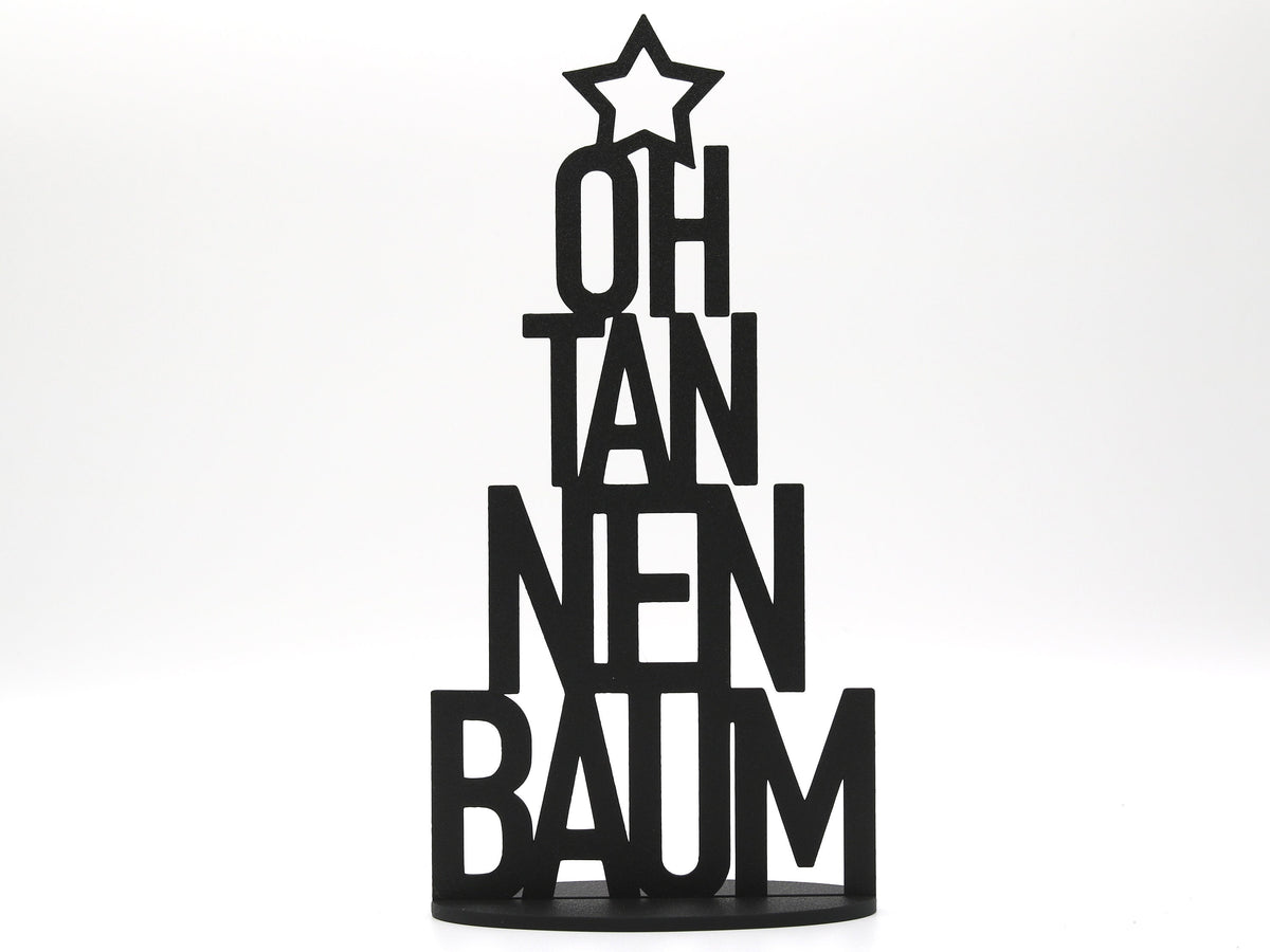 Oh Tannenbaum Schriftzug mit Stern - Weihnachtsdeko für die besinnliche Weihnachtszeit - mit Aufsteller