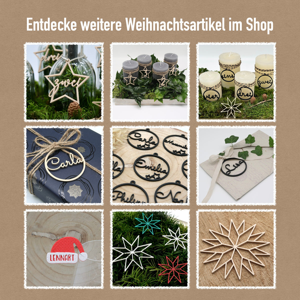 Oh Tannenbaum Schriftzug mit Stern - Weihnachtsdeko für die besinnliche Weihnachtszeit - mit Aufsteller