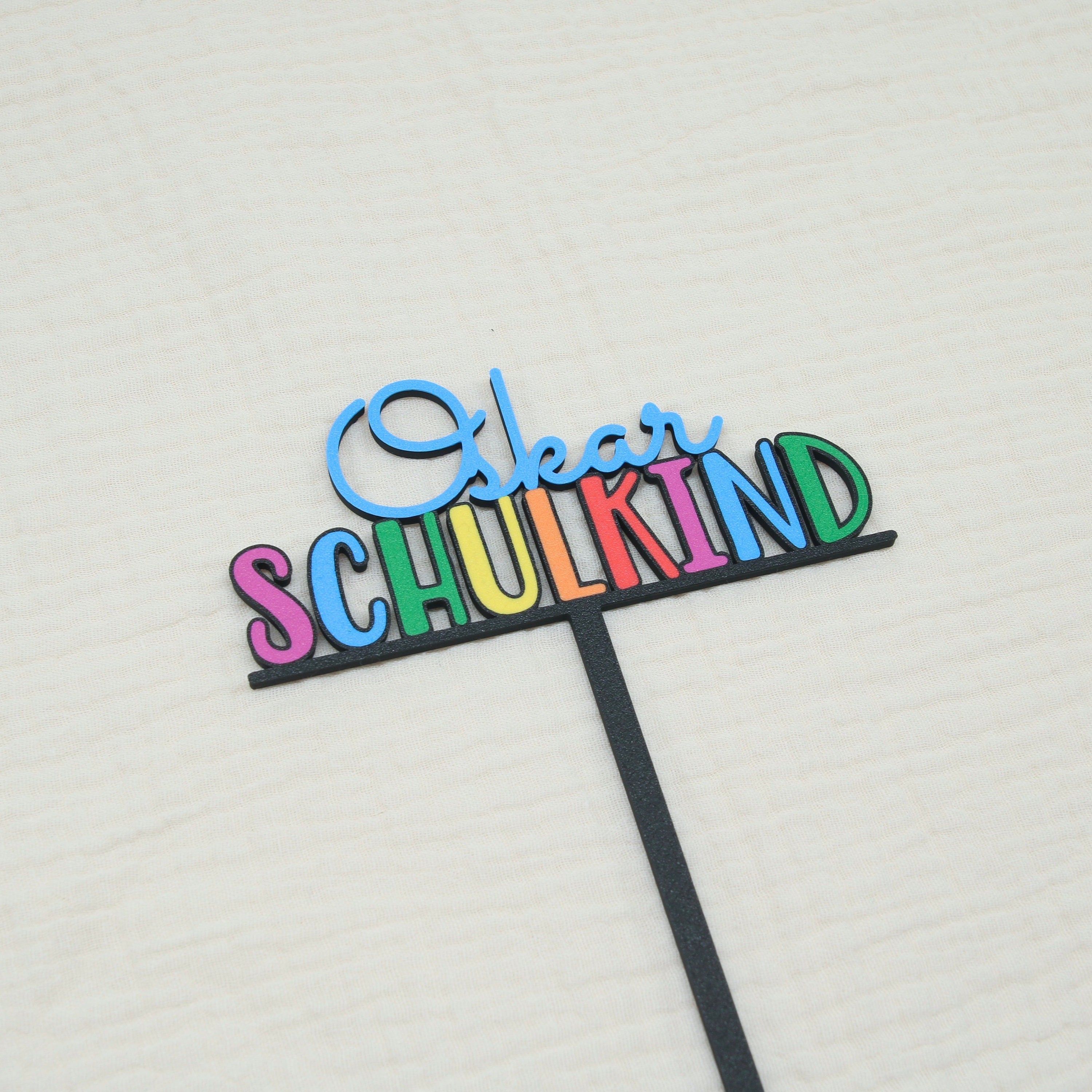 Caketopper - Schulkind 2025 in kräftigen Regenbogenfarben