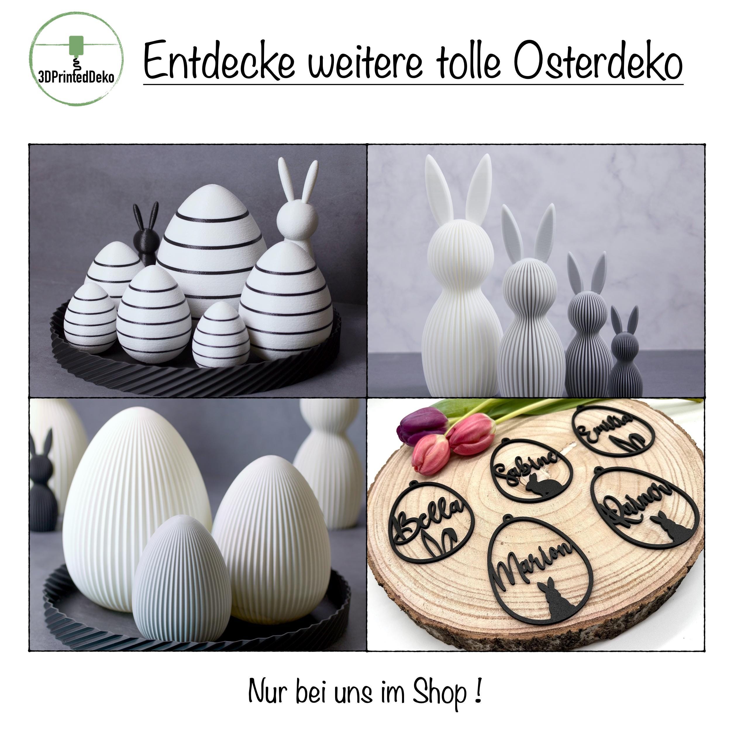 Ostereier mit Streifen - Moderne Osterdeko für dein Zuhause - Umweltfreundliche Deko