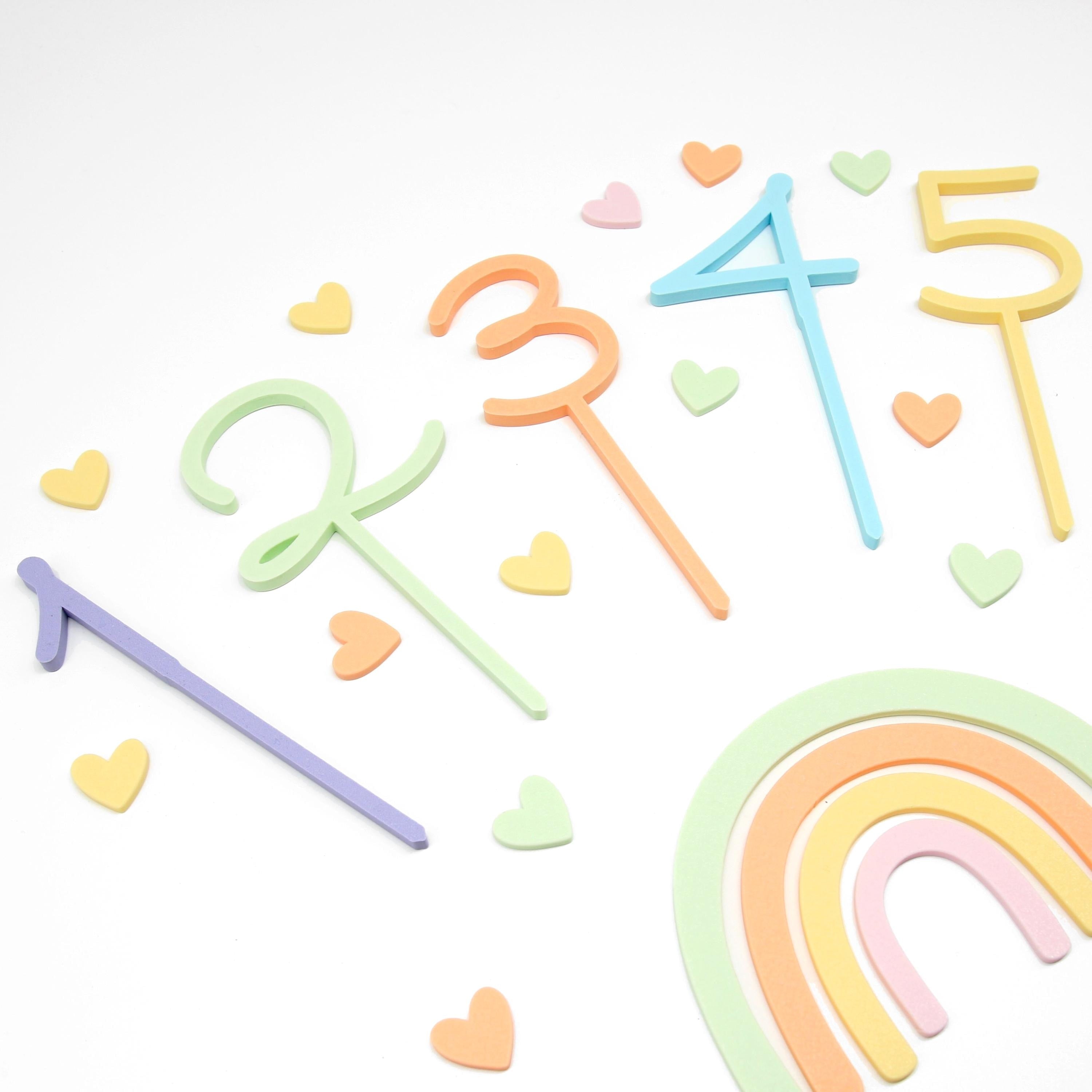 Cake Topper personalisiert mit Namen und Zahlen - viele Farben - Dekoration für den Kindergeburtstag - Cake Topper für Kuchen und Torte