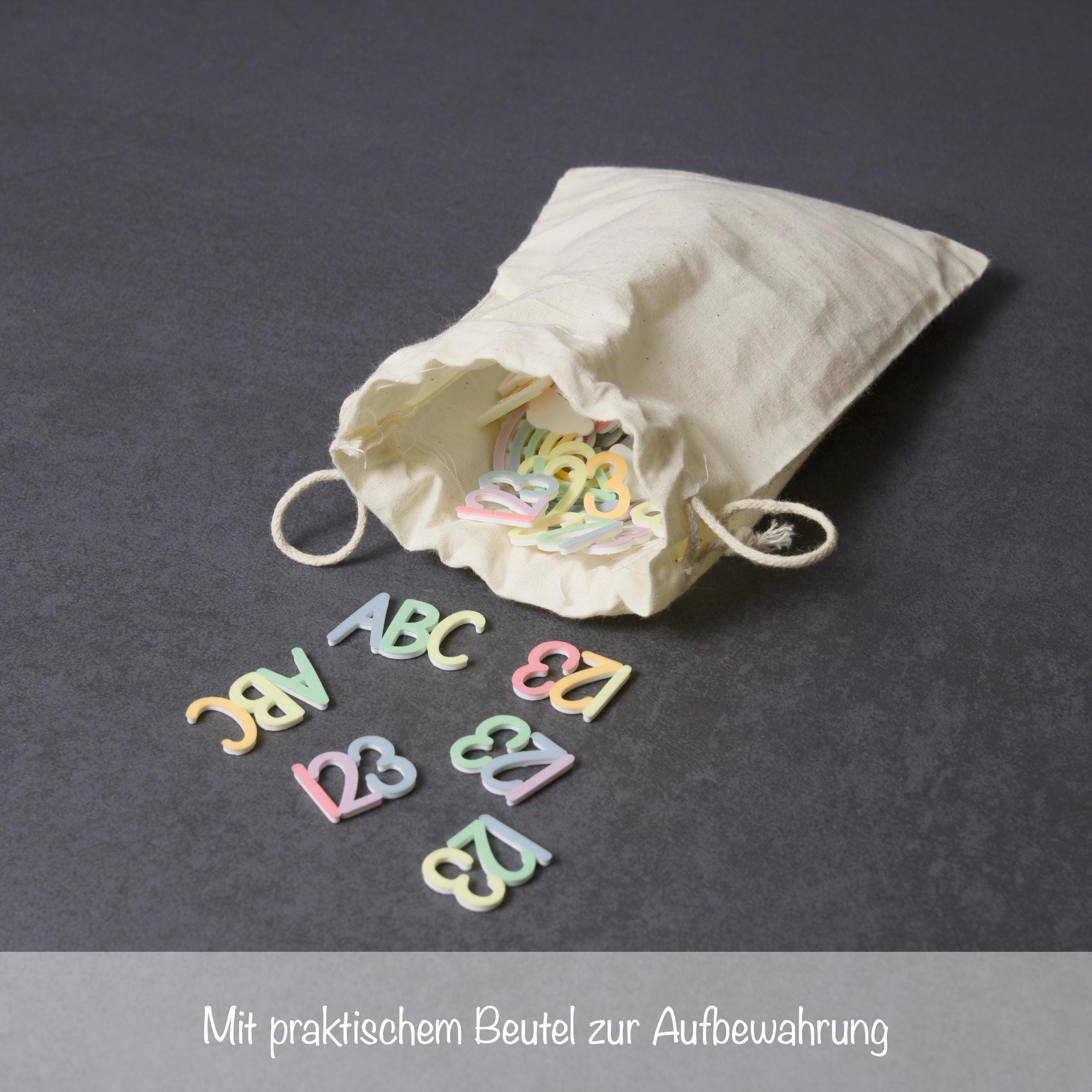 ABC-Streudeko und 123-Streudeko für den Schulanfang in Regenbogen-Farben - Buchstaben Streudeko ABC und 123