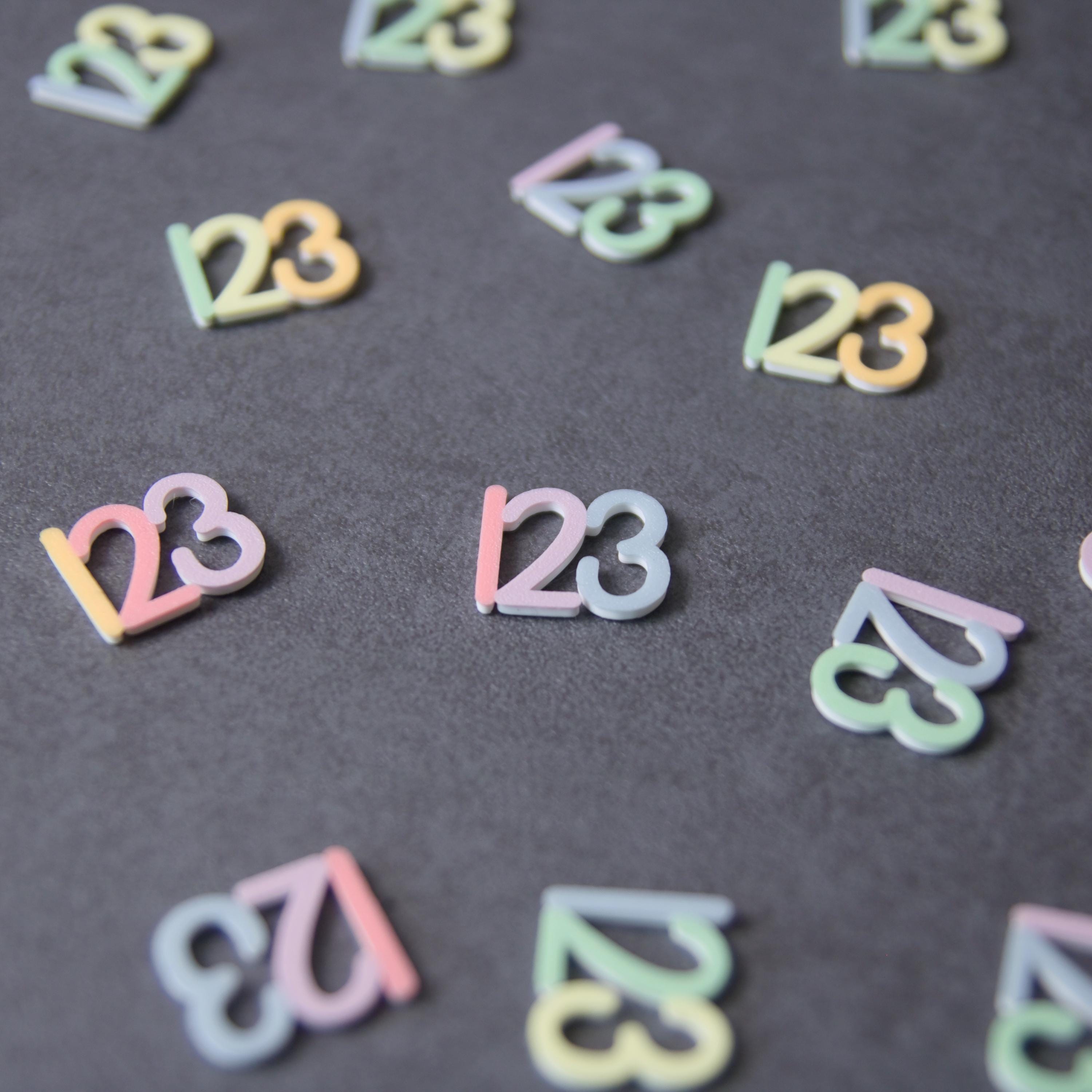ABC-Streudeko und 123-Streudeko für den Schulanfang in Regenbogen-Farben - Buchstaben Streudeko ABC und 123