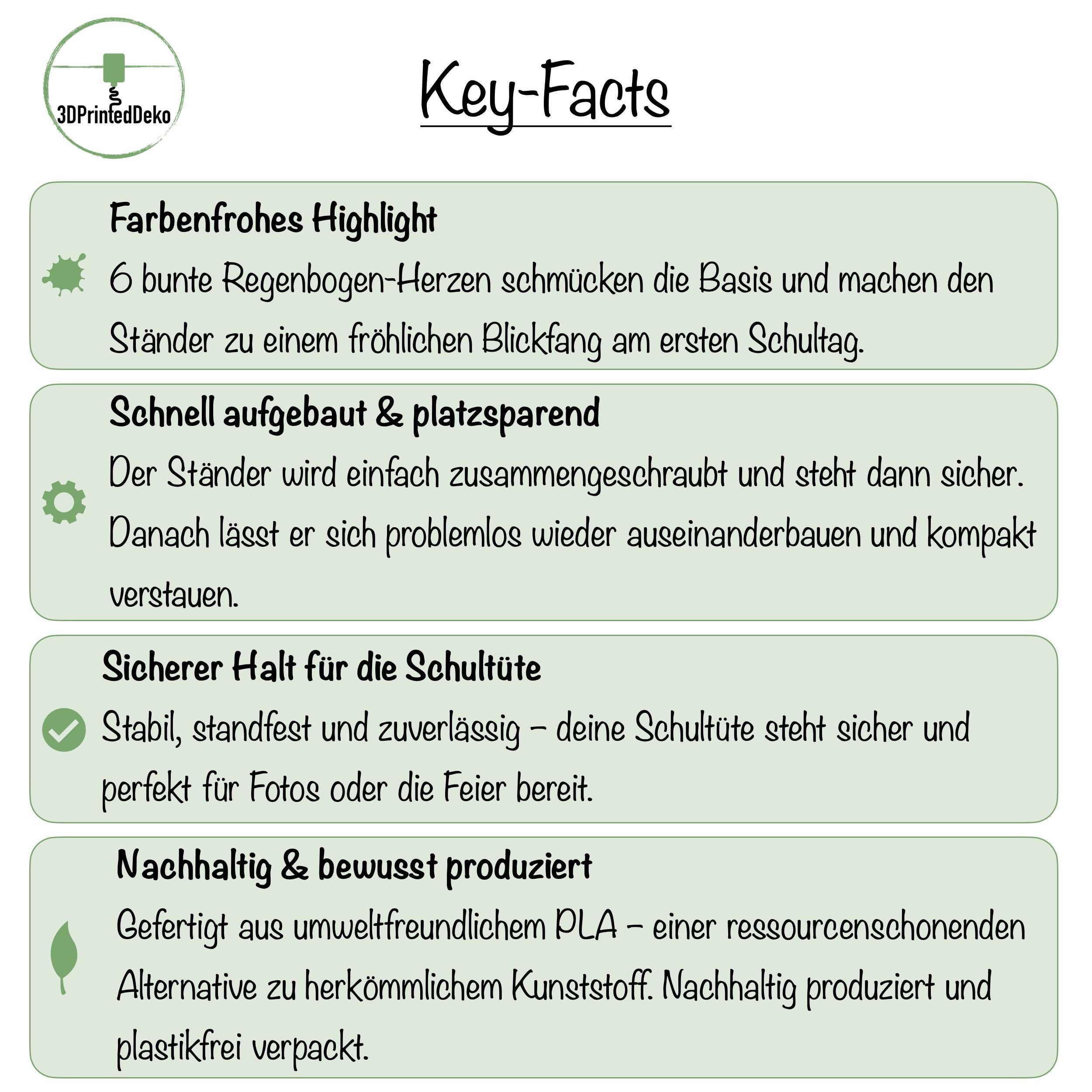 Schultütenständer Regenbogen | Halter für Schultüte | Einschulung Deko | Schultütenhalter Kinder | Deko erster Schultag