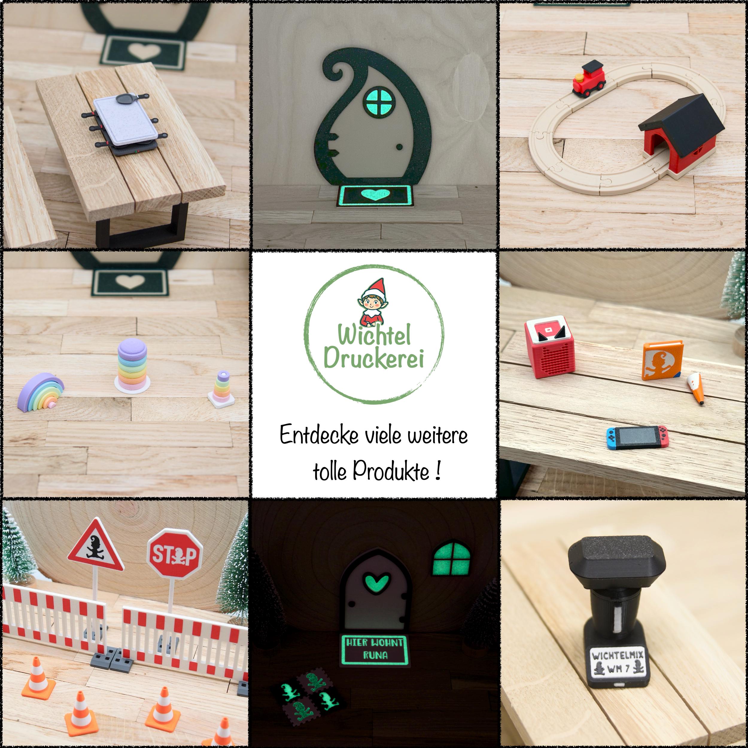 Wichtels Mehlzauber-Set | Regenbogentorte + Cupcakes + Engelsaugen | Miniatur Gebäck Set | Wichtel Essen Deko | Wichtelküche