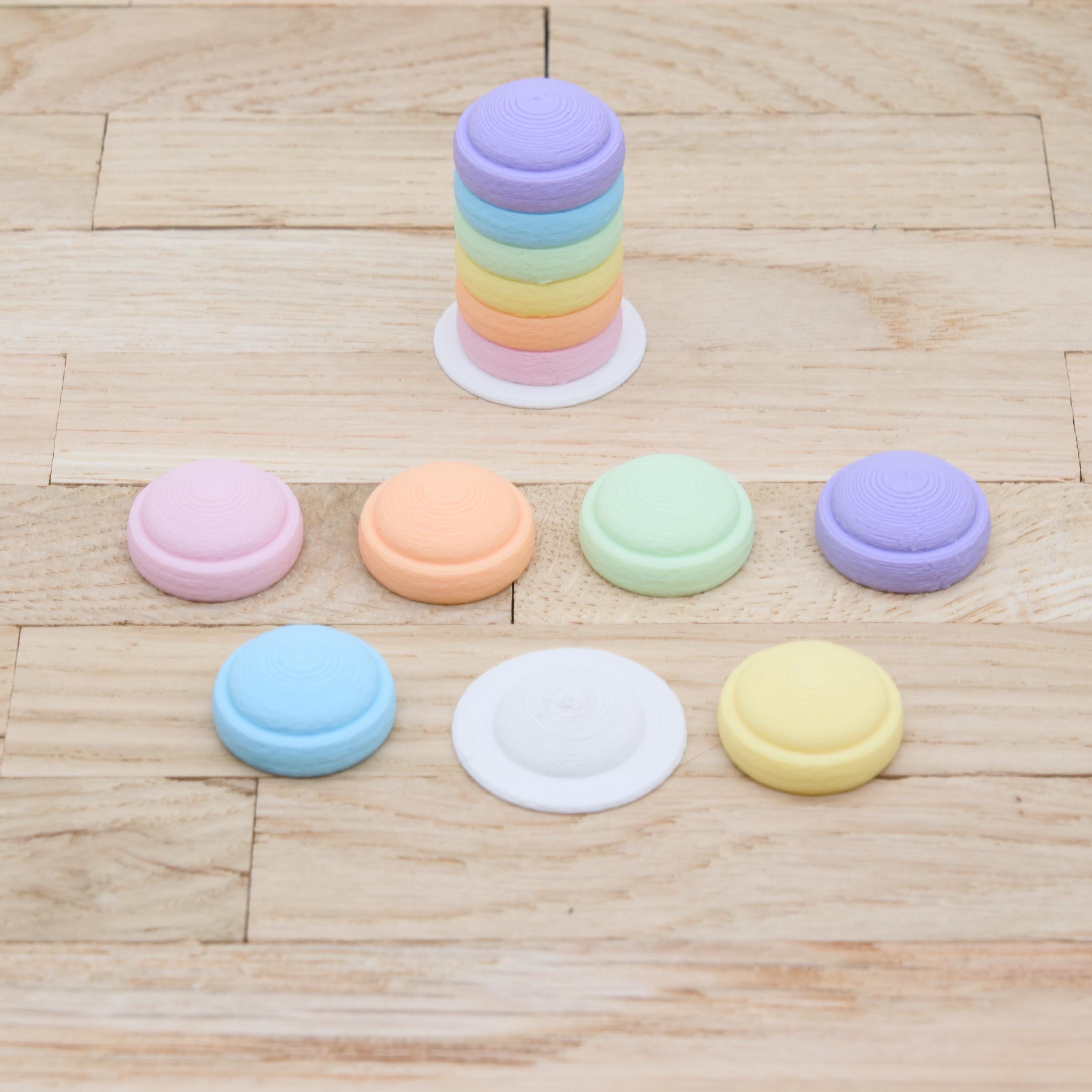 Mini Stapelsteine Regenbogen | Wichtel Turnset mit Balancierboard & Steg | PLA Miniatur | Zubehör Wichteltür und Puppenhaus | 3D Druck