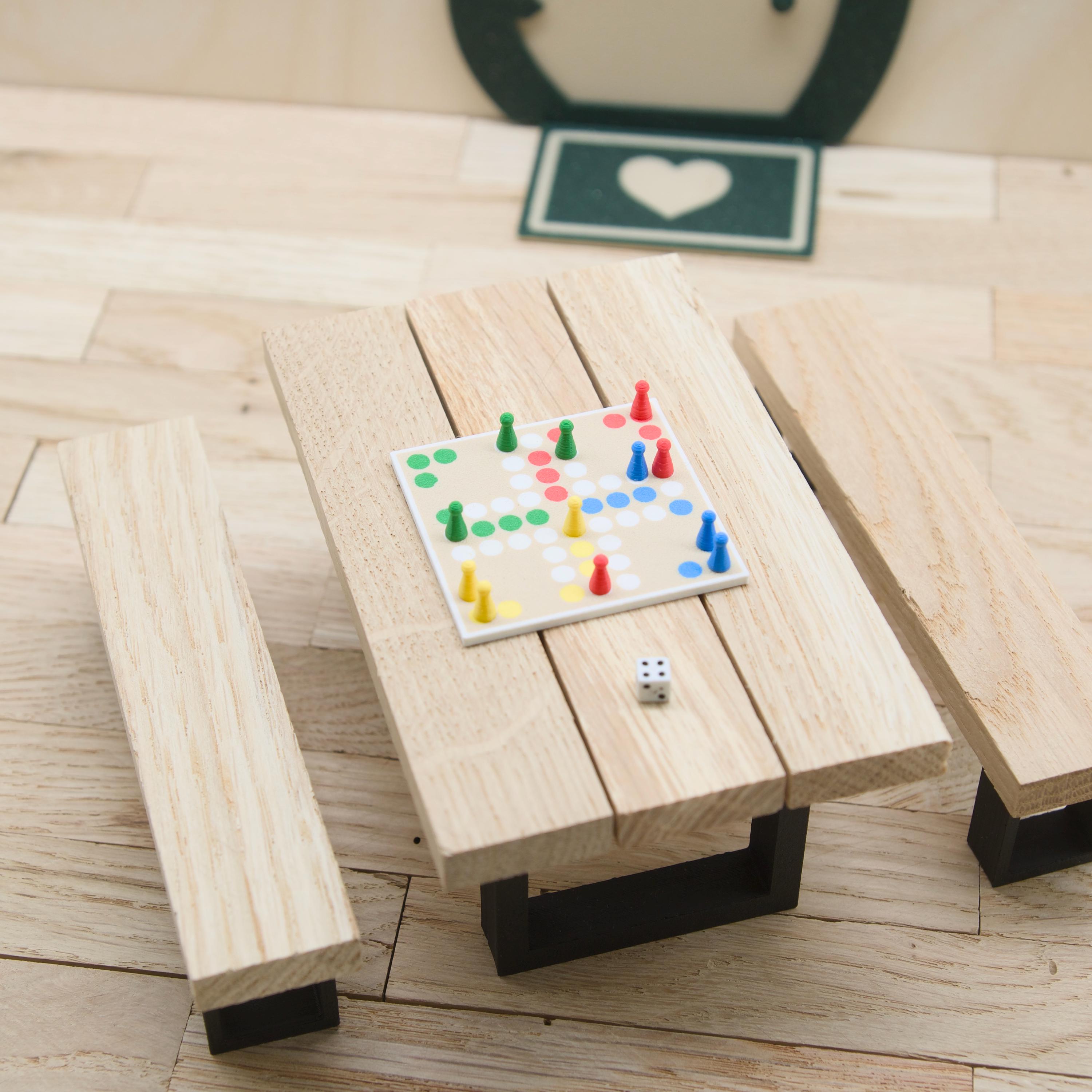 Wichtel ärgere dich nicht | Mini Brettspiel für Wichteltür & Puppenhaus | PLA Miniatur | Deko Spiel mit Würfel und Figuren | 3D Druck
