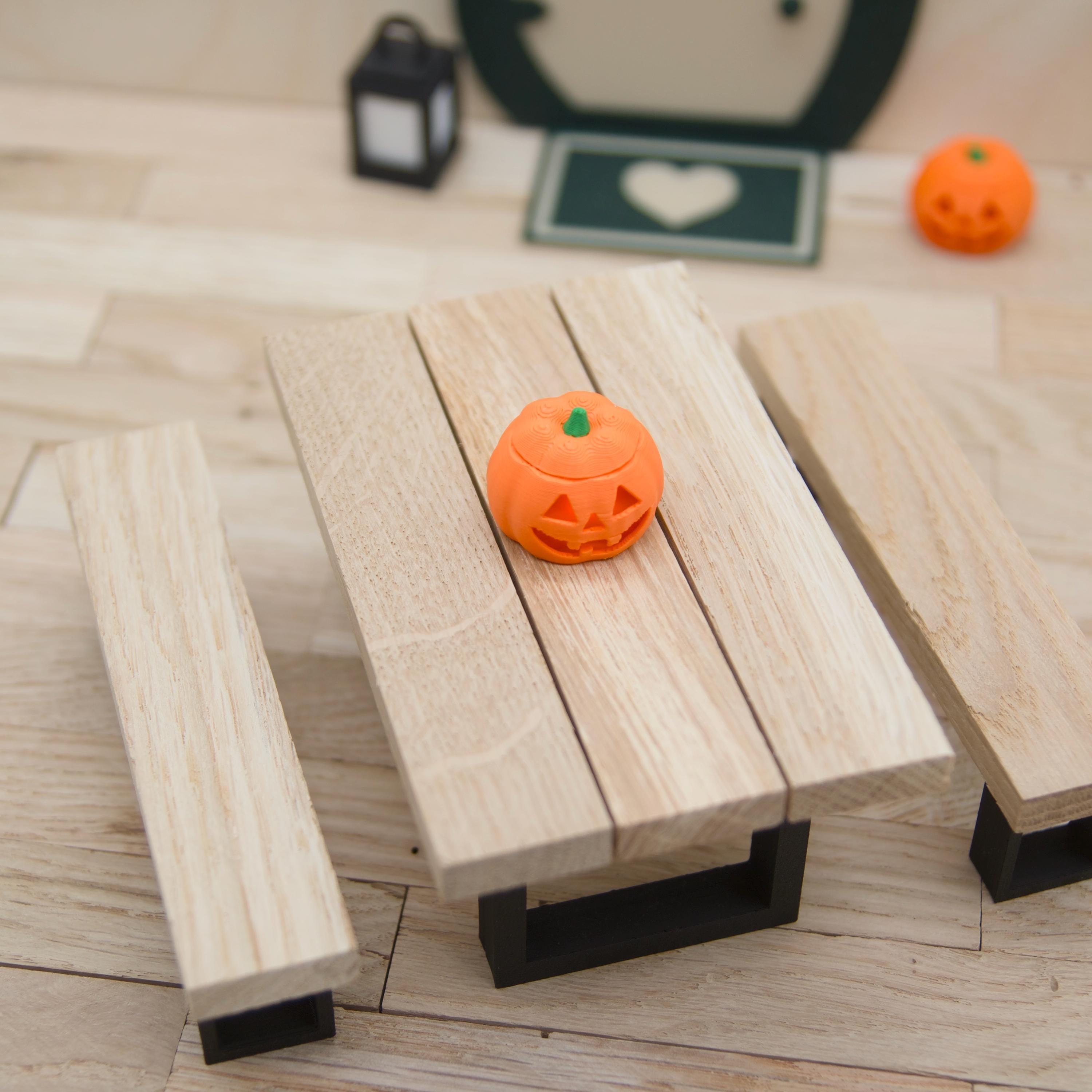Mini Kürbis für Wichtel | Halloween Zubehör | Optional mit LED Licht | 3D Druck Miniatur Kürbis für Wichteltür & Herbstdeko