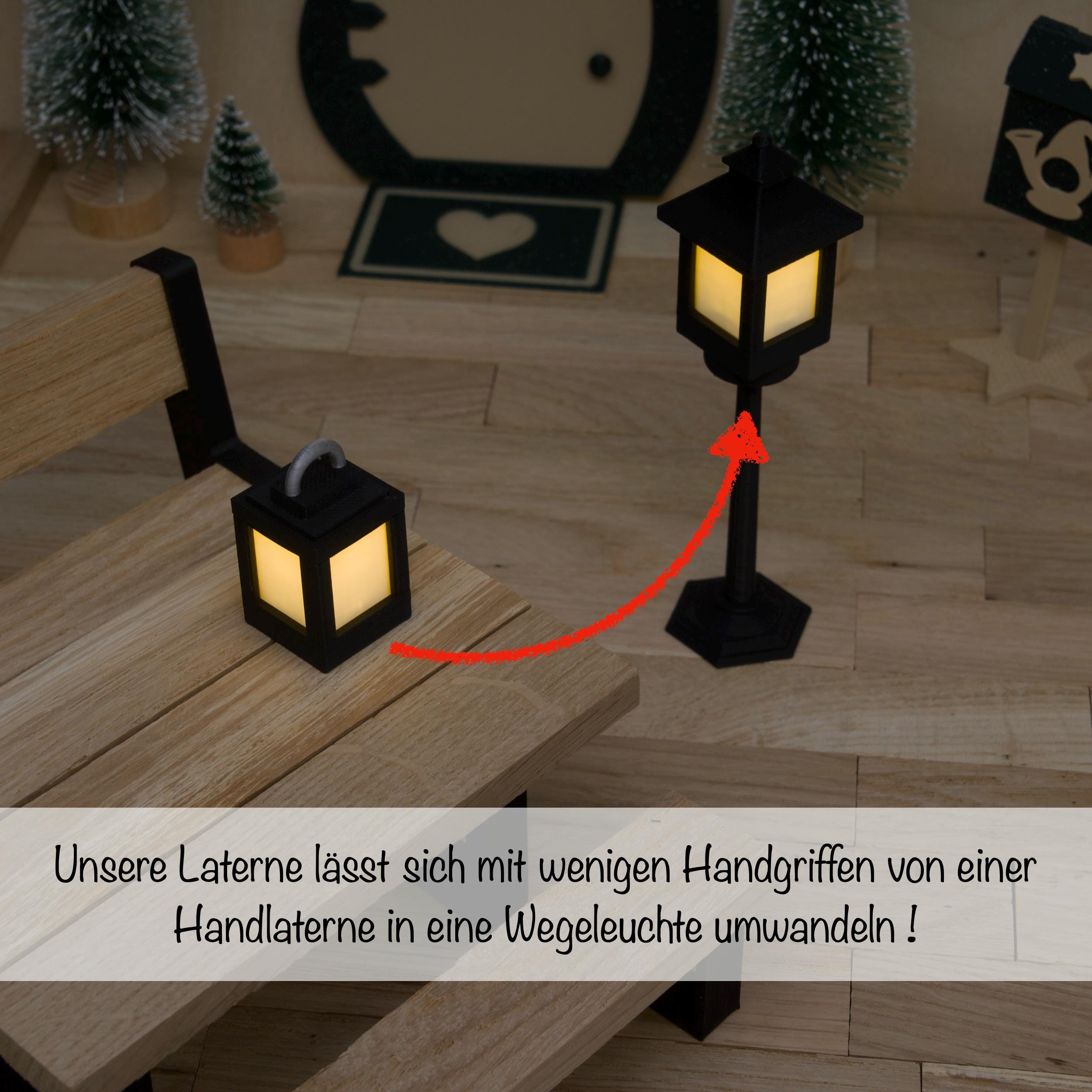 Wichtel-Laterne mit LED | Mini Laterne | Zubehör für Wichteltür & Wichtelzeit