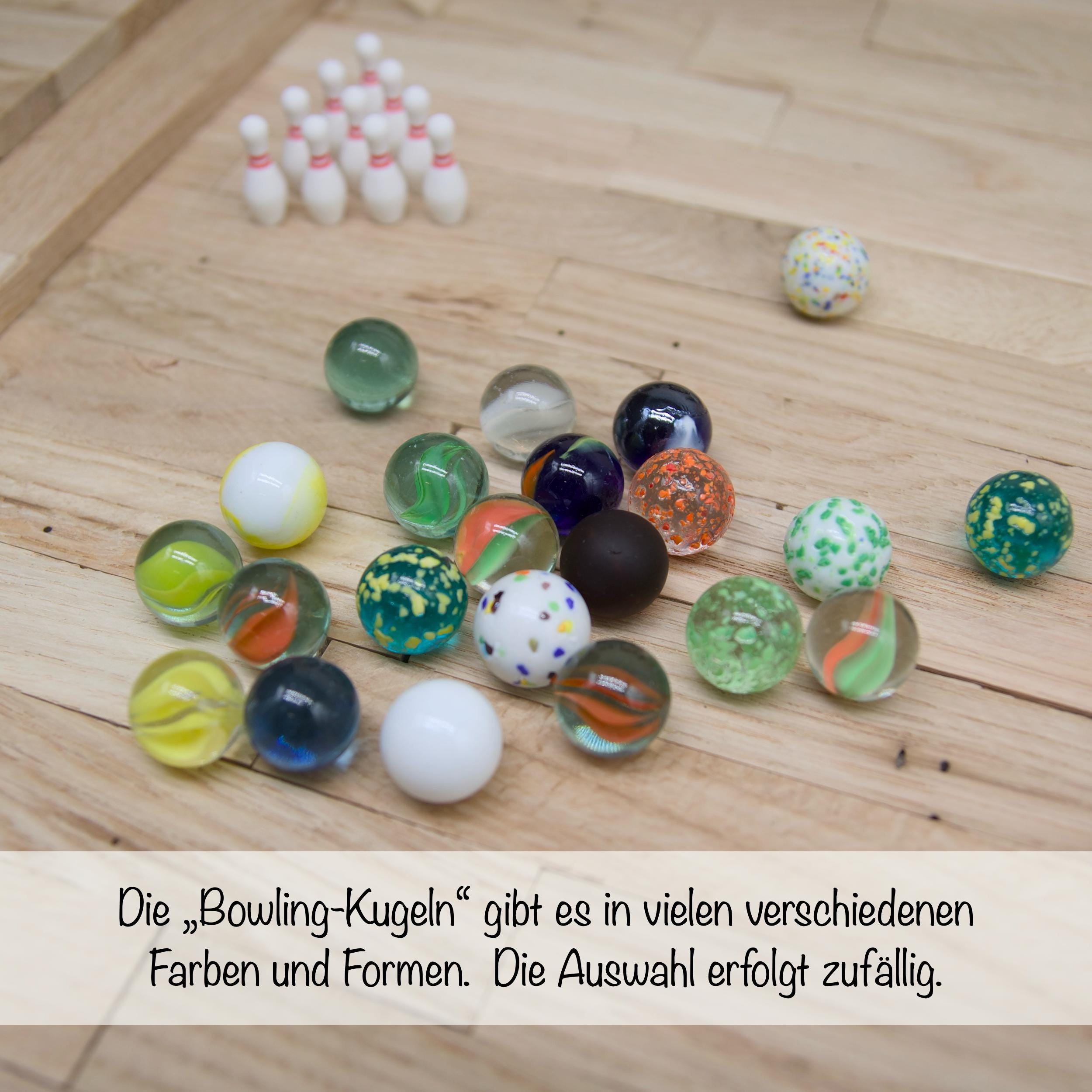 Wichtel Bowling Set | Mini Bowling Pins mit Murmel & Aufstellhilfe | Zubehör für Wichteltür
