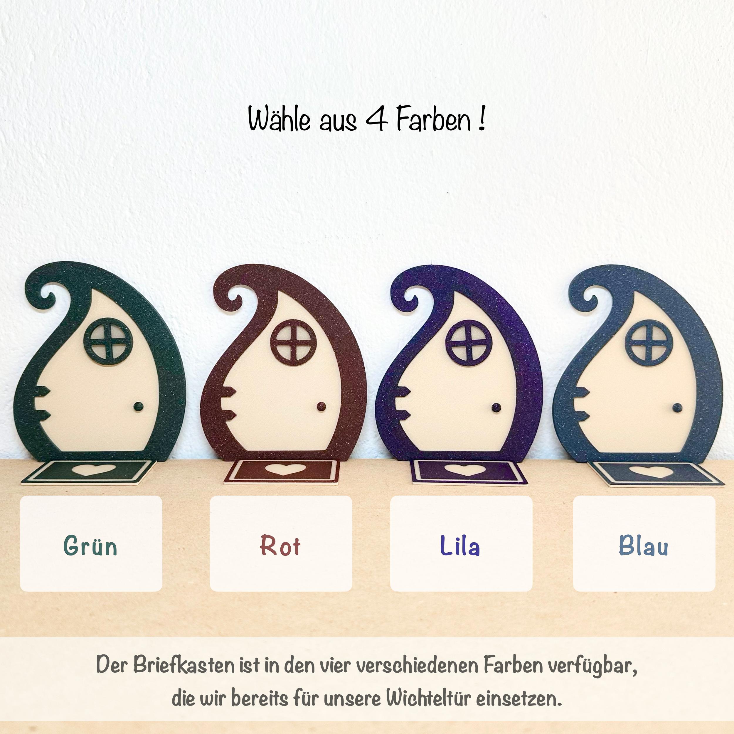 Wichtel-Briefkasten mit funktionaler Klappe | Mini Postkasten mit Stern & Posthorn | Wichtelzubehör für Wichteltür