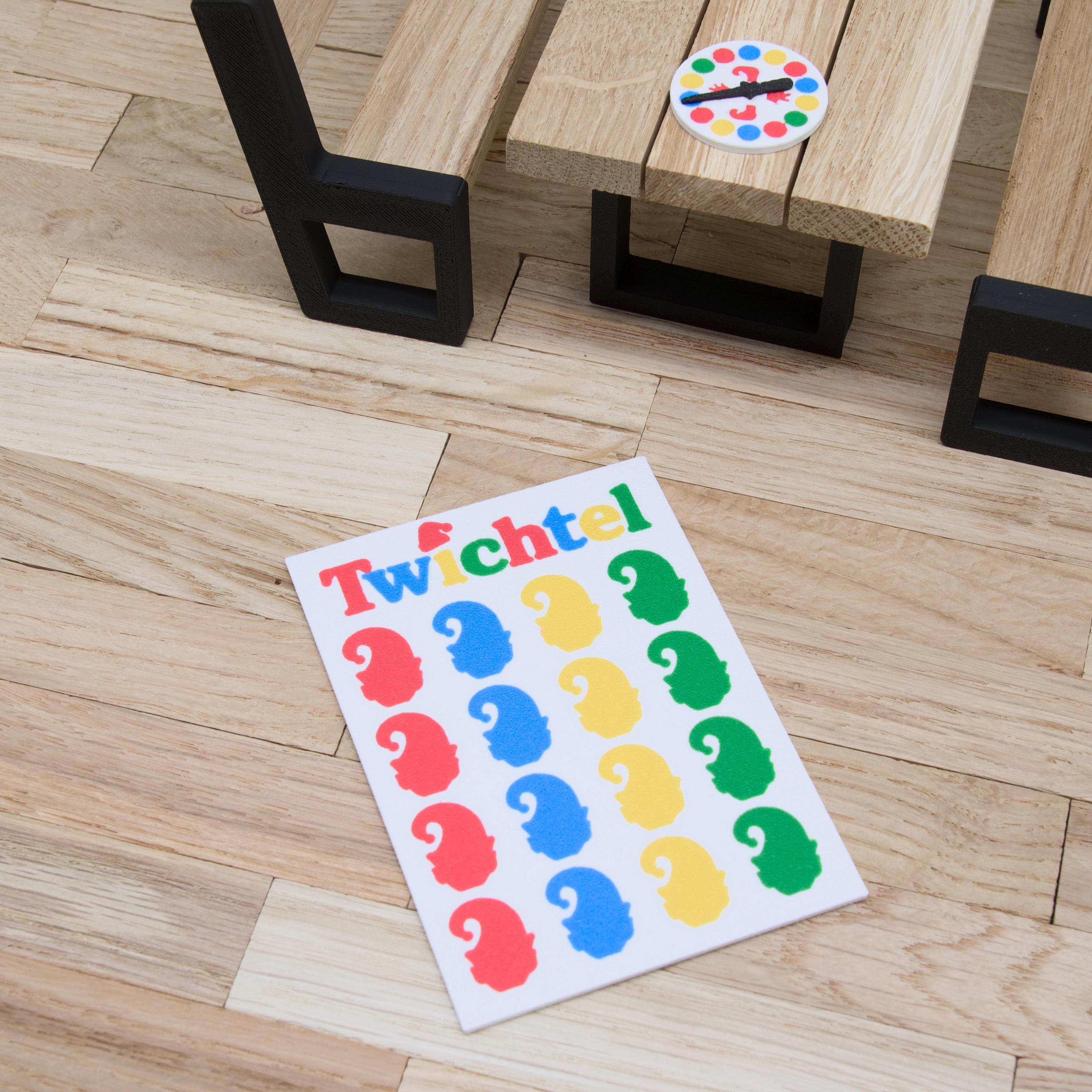 Twichtel | Mini Bewegungsspiel für Wichtel | Spielbrett mit Wichtel-Silhouetten & Drehscheibe | Zubehör für Wichteltür