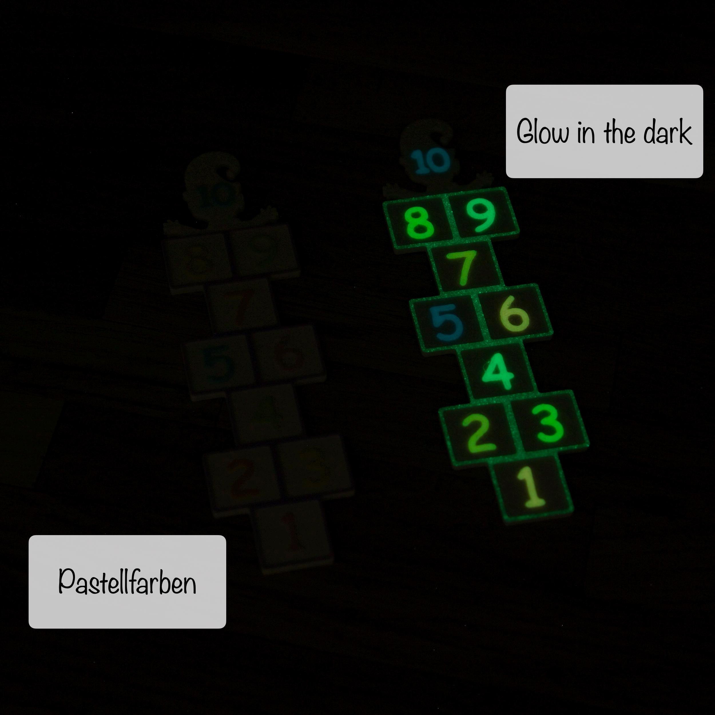 Wichtel Himmel & Hölle Spiel | Mini Hüpfspiel für Wichtel | mit Wichtel-Silhouette | in Pastell oder Glow-in-the-Dark | Zubehör Wichteltür