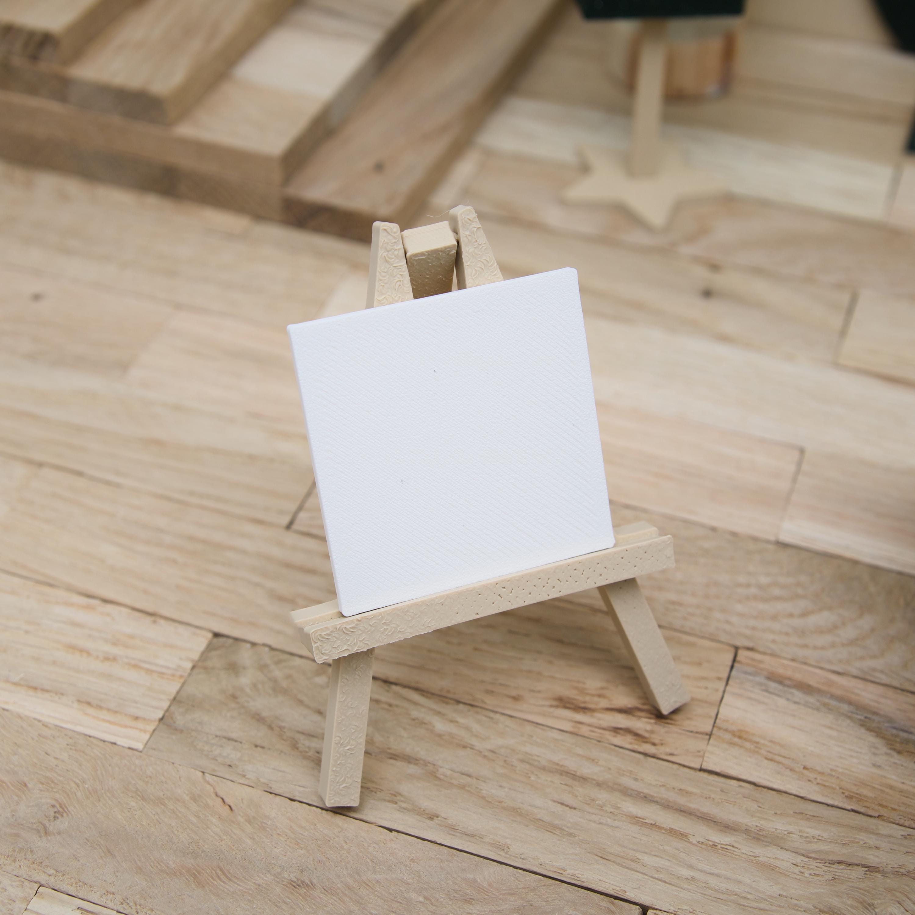 Wichtel Staffelei Set | Mini Staffelei mit Leinwand, Mischpalette, Pinseln & Becher | Künstler Zubehör für Wichteltür