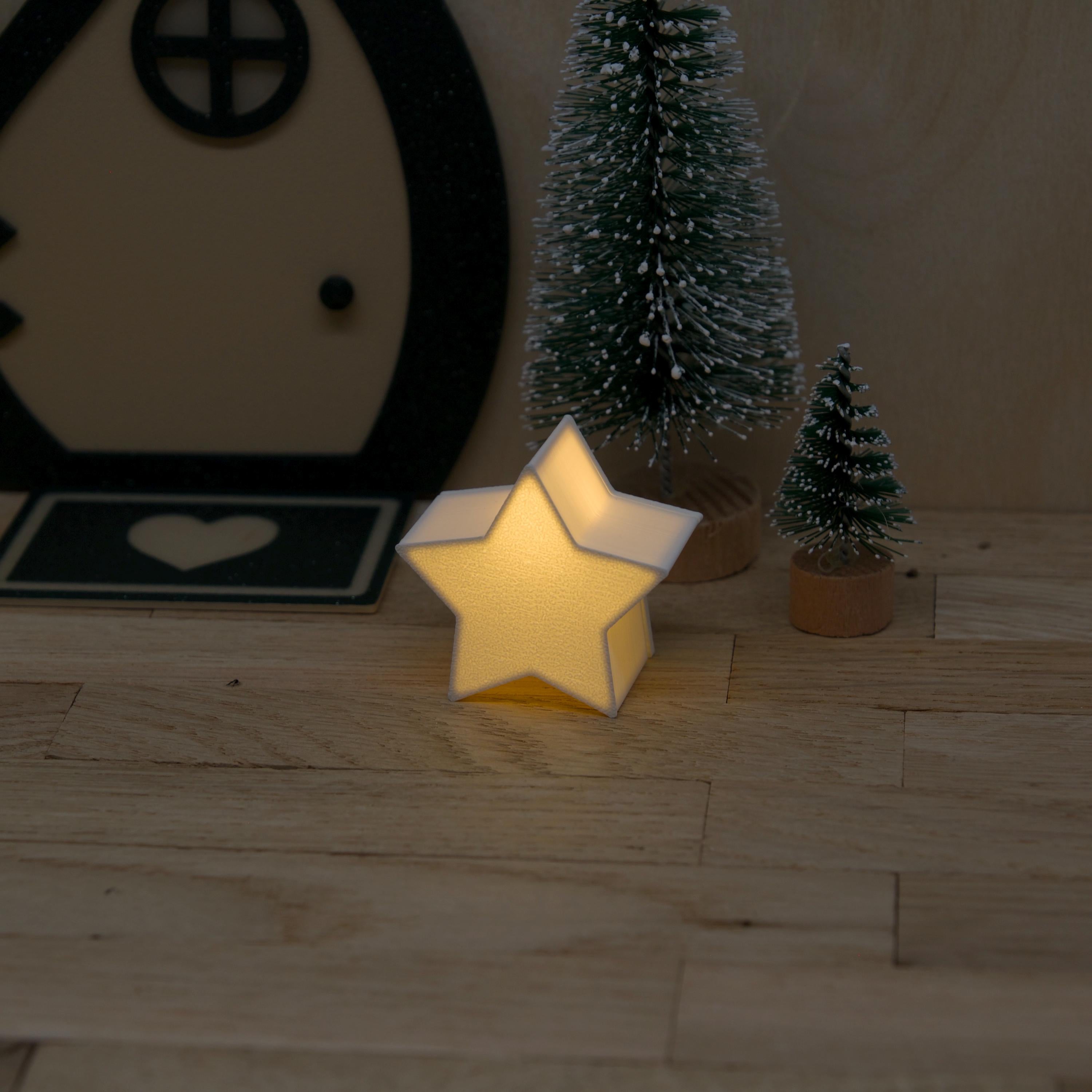 Wichtel Stern beleuchtet – Mini LED Stern – Wichtel Deko Weihnachten – Ballonlicht Stern – Zubehör für Wichteltür & Miniaturwelt