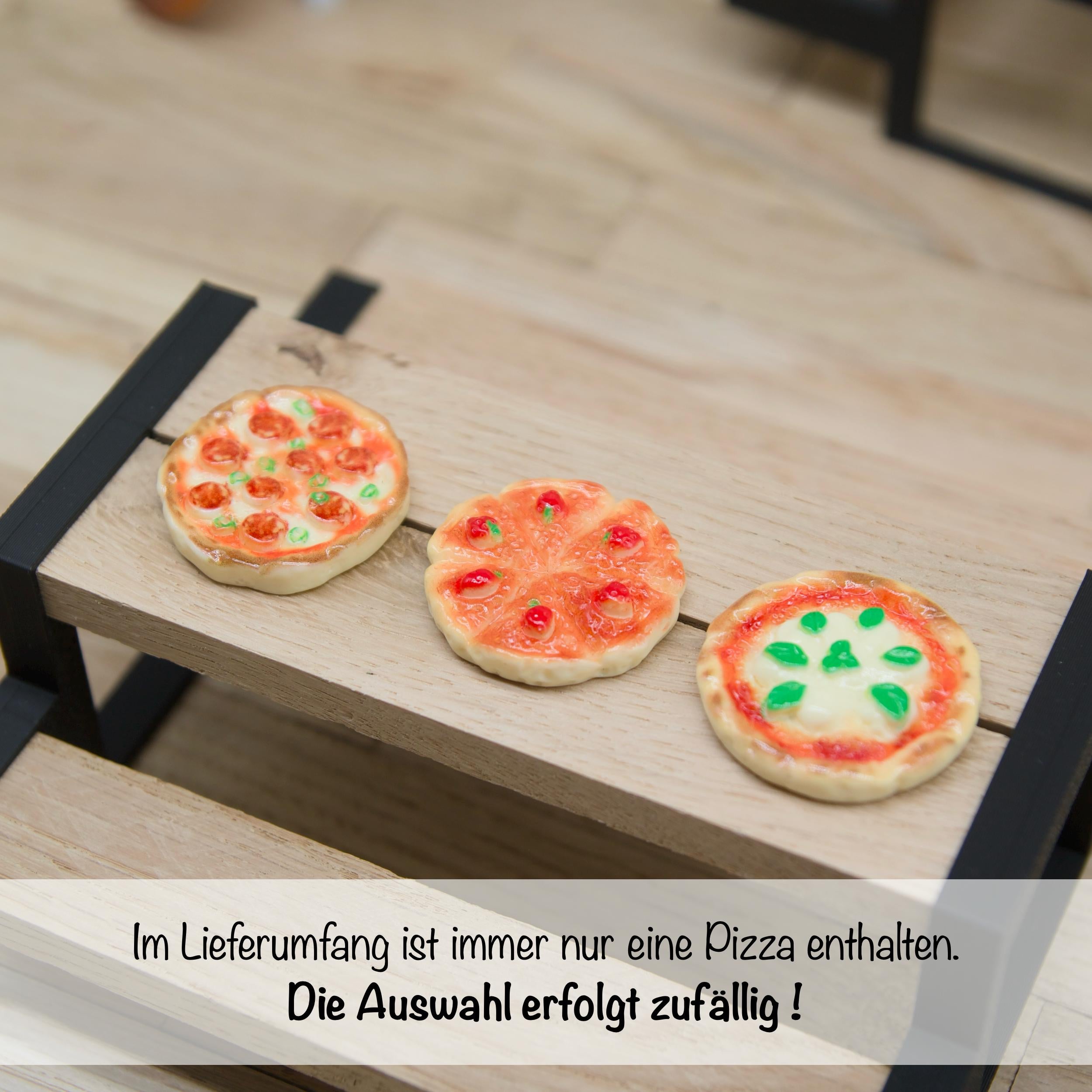 Wichtel Pizzaofen beleuchtet | Mini Pizza-Ofen mit LED-Teelicht | Marmoroptik | inkl. Pizzaschieber & Pizza | Zubehör für Wichteltür