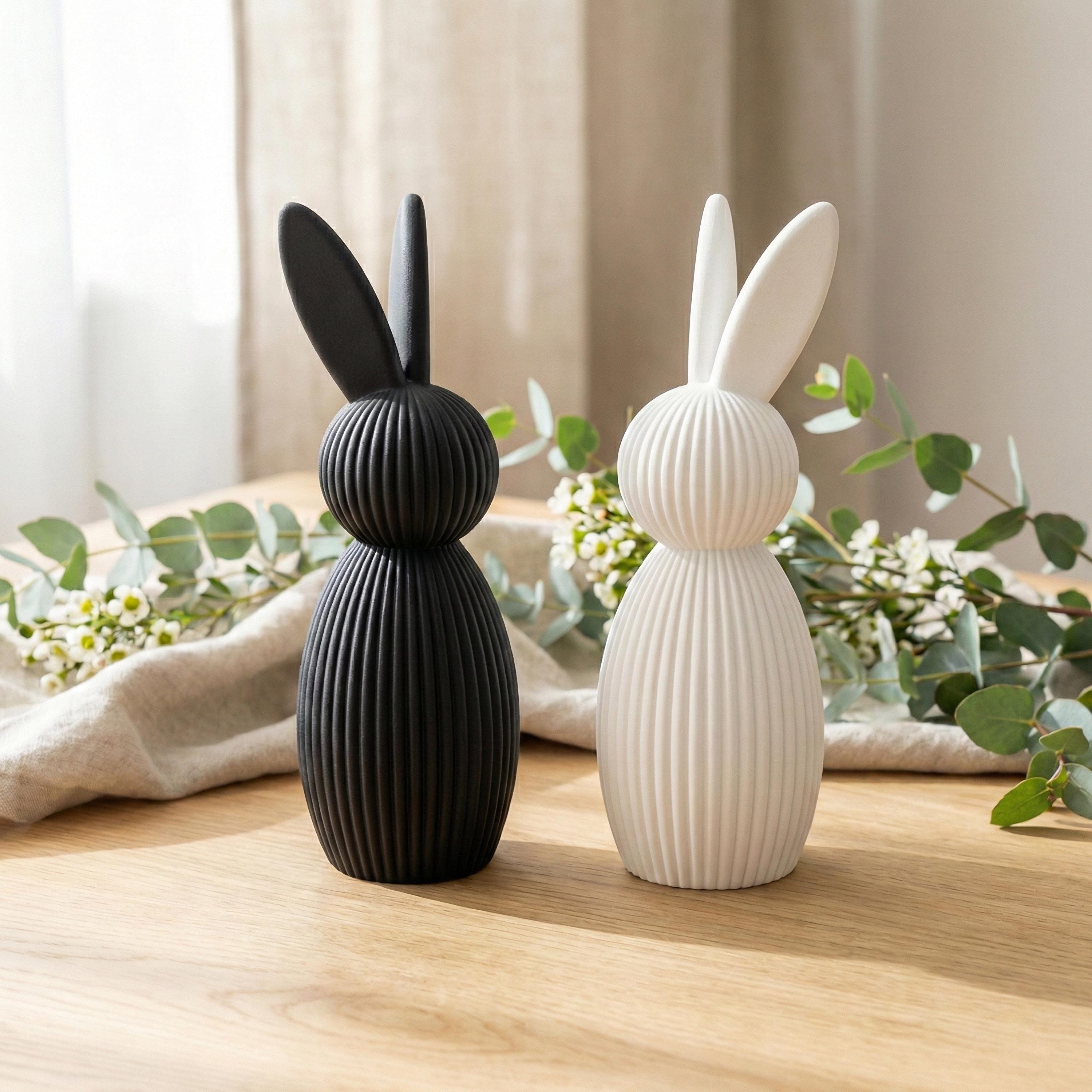 Moderne Osterdeko Hasen mit abgerundeten Ohren aus PLA | Nachhaltige Osterhasen | 3D Druck Osterdekoration | Frühling Deko Ostern