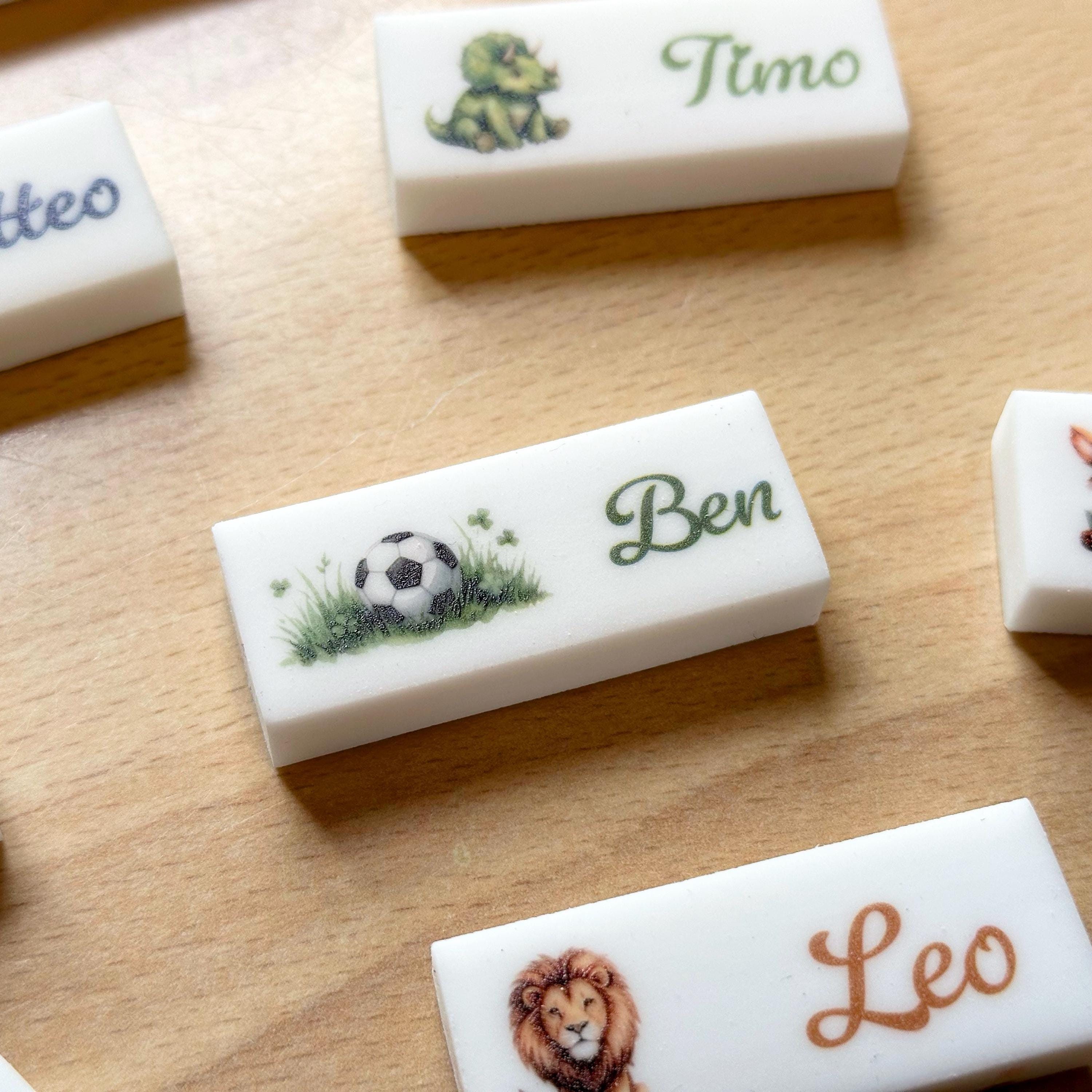 Personalisierter Radiergummi mit Namen & Motiv – Geschenk zur Einschulung, Schulanfang, Schultüte, Schule