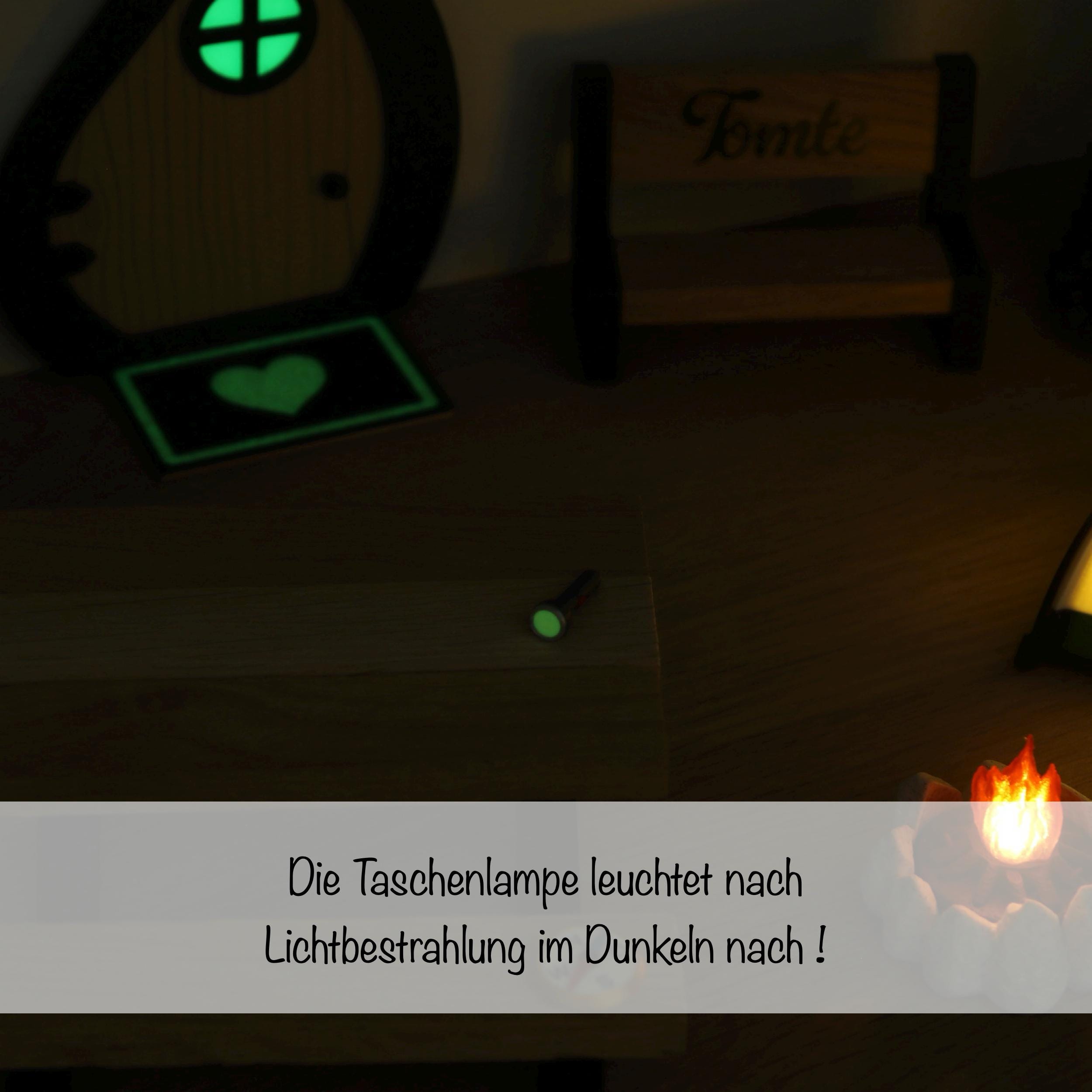 Wichtel Camping Set mit leuchtendem Zelt | Wichtelzubehör mit Lagerfeuer, Kompass & Taschenlampe | Mini Camping Wichtel