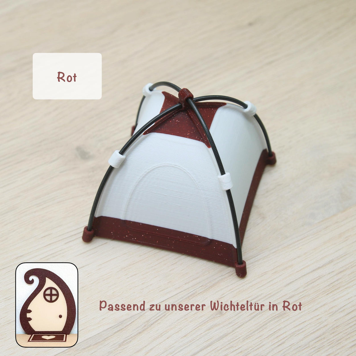 Wichtel Camping Set mit leuchtendem Zelt | Wichtelzubehör mit Lagerfeuer, Kompass & Taschenlampe | Mini Camping Wichtel