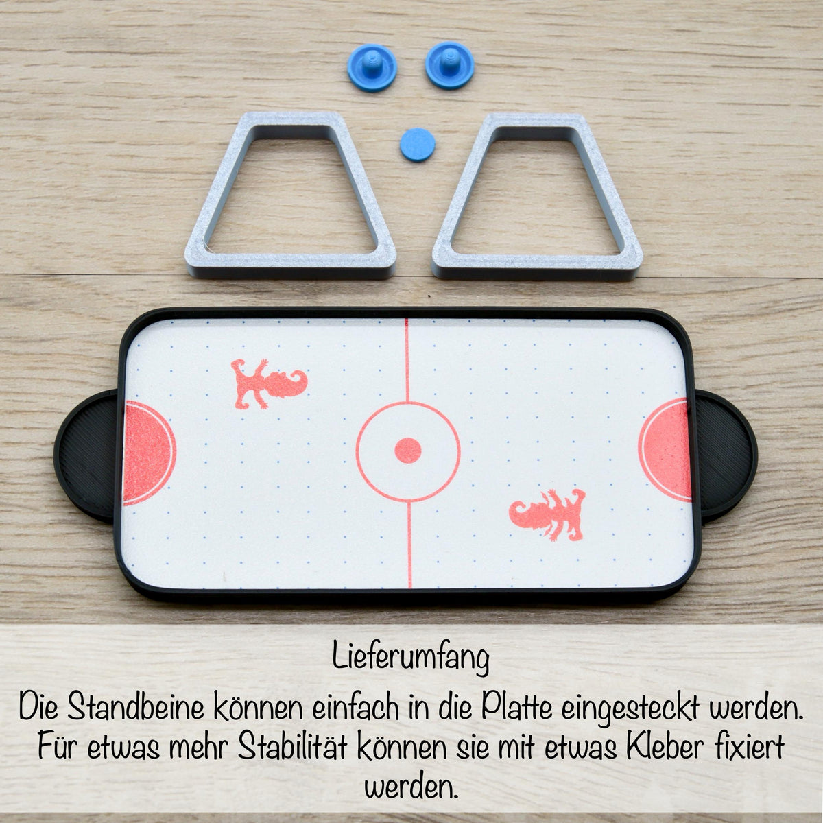 Wichtel Airhockey Tisch | Mini Airhockey mit Puck & 2 Schlägern | Wichtelzubehör Spielzimmer | Miniatur Spiel Wichtelwelt