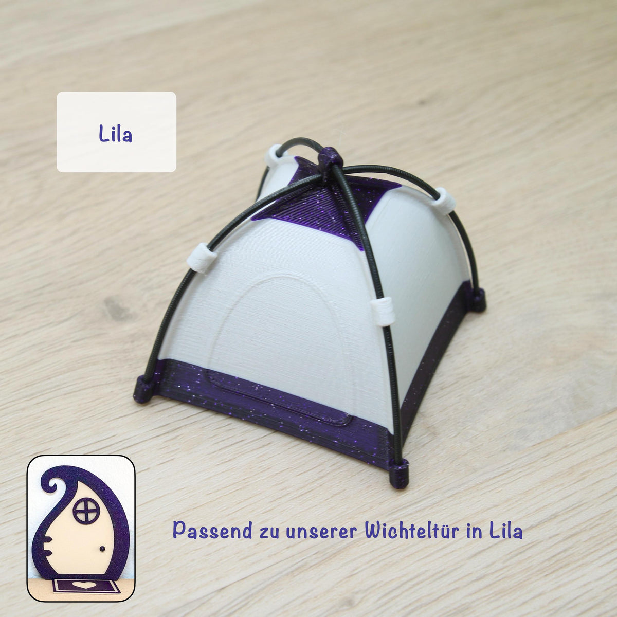Wichtel Camping Set mit leuchtendem Zelt | Wichtelzubehör mit Lagerfeuer, Kompass & Taschenlampe | Mini Camping Wichtel