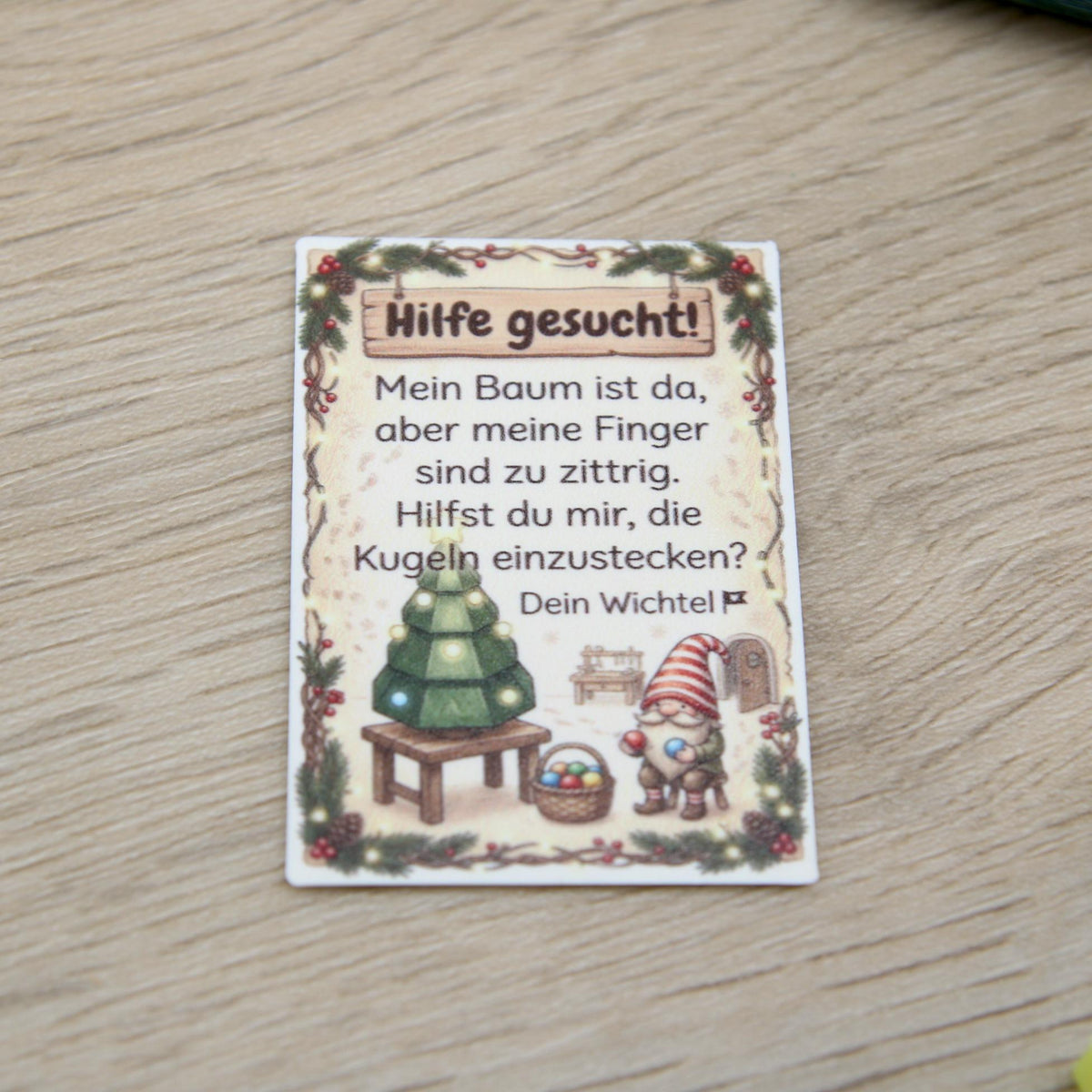 Magischer Wichtel Weihnachtsbaum zum Schmücken – Glow in the Dark Wichtel Zubehör – Mitmach Weihnachtsdeko für Kinder