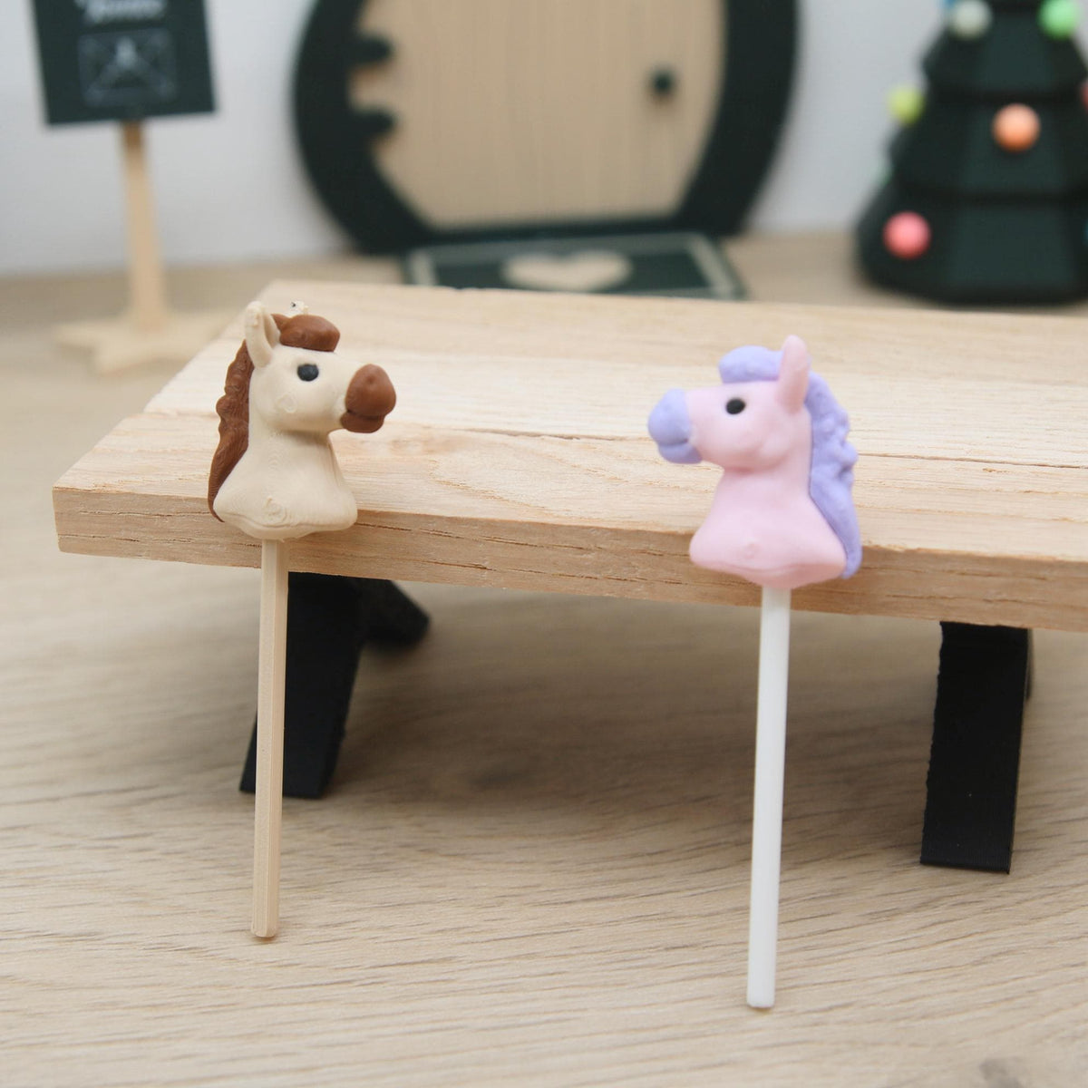 Wichtel Steckenpferd | Mini Pferd für Wichtel | Wichtel Zubehör Weihnachten | Wichteltür Deko | 2 Farben