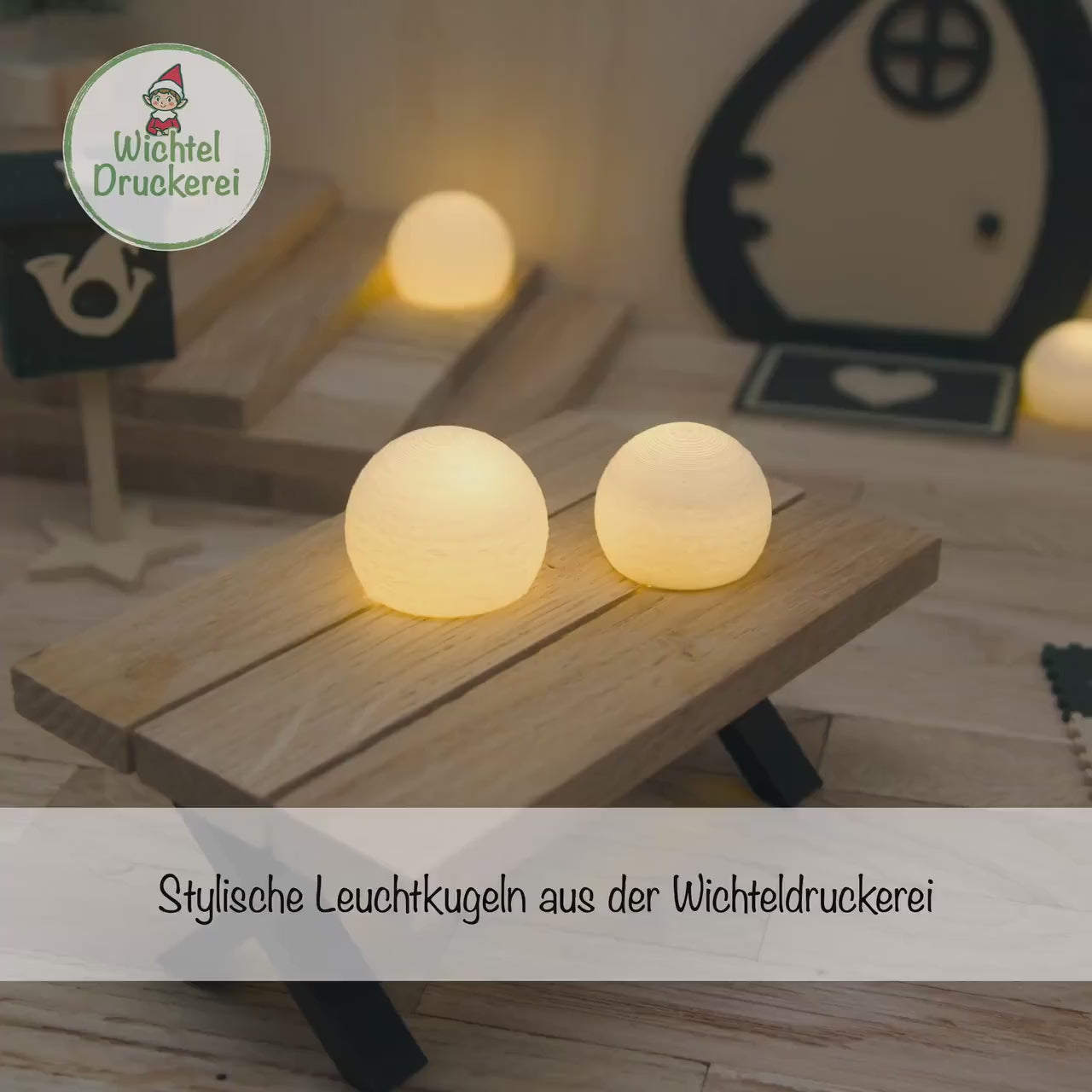 Wichtel Leuchtkugeln | Mini Lichtkugeln mit Ballonlicht | warmweiß oder bunt | erhältlich in 2 Größen | Zubehör für Wichteltür